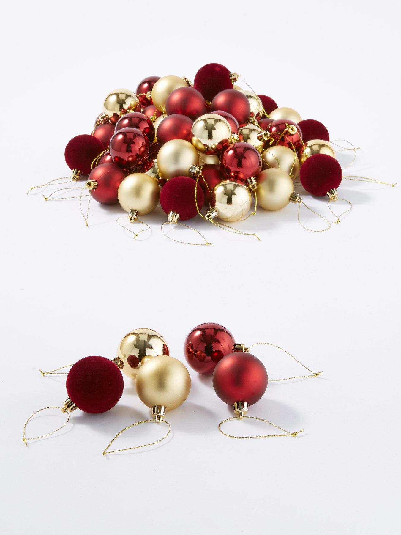 Image 2 of 4 of Very Home Gingerbread Tree Filler Set of 50 Baubles - Red and&nbsp;Gold