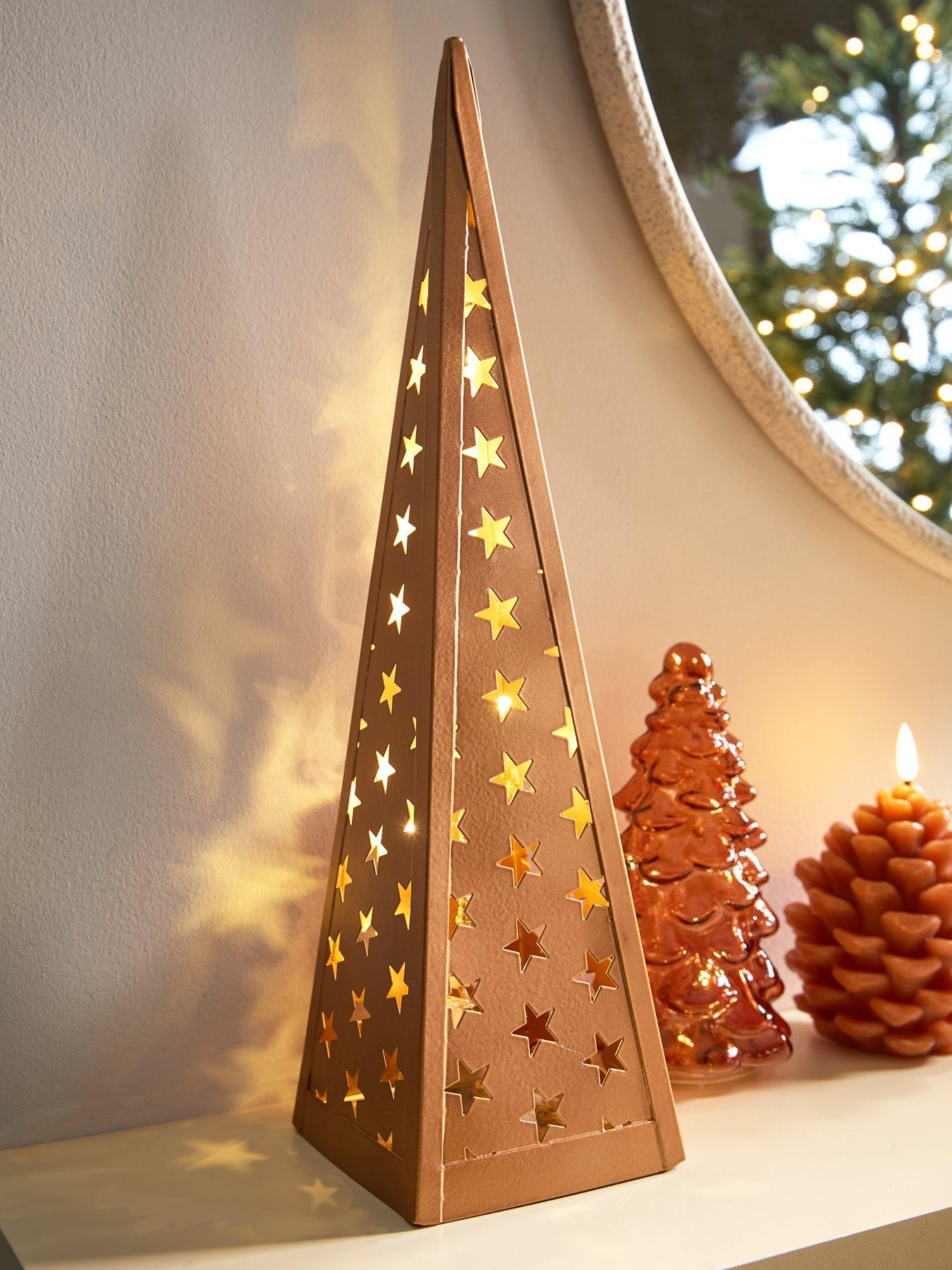 Product photograph of Very Home Metal Cone Copper Star Light Christmas Decoration from very.co.uk