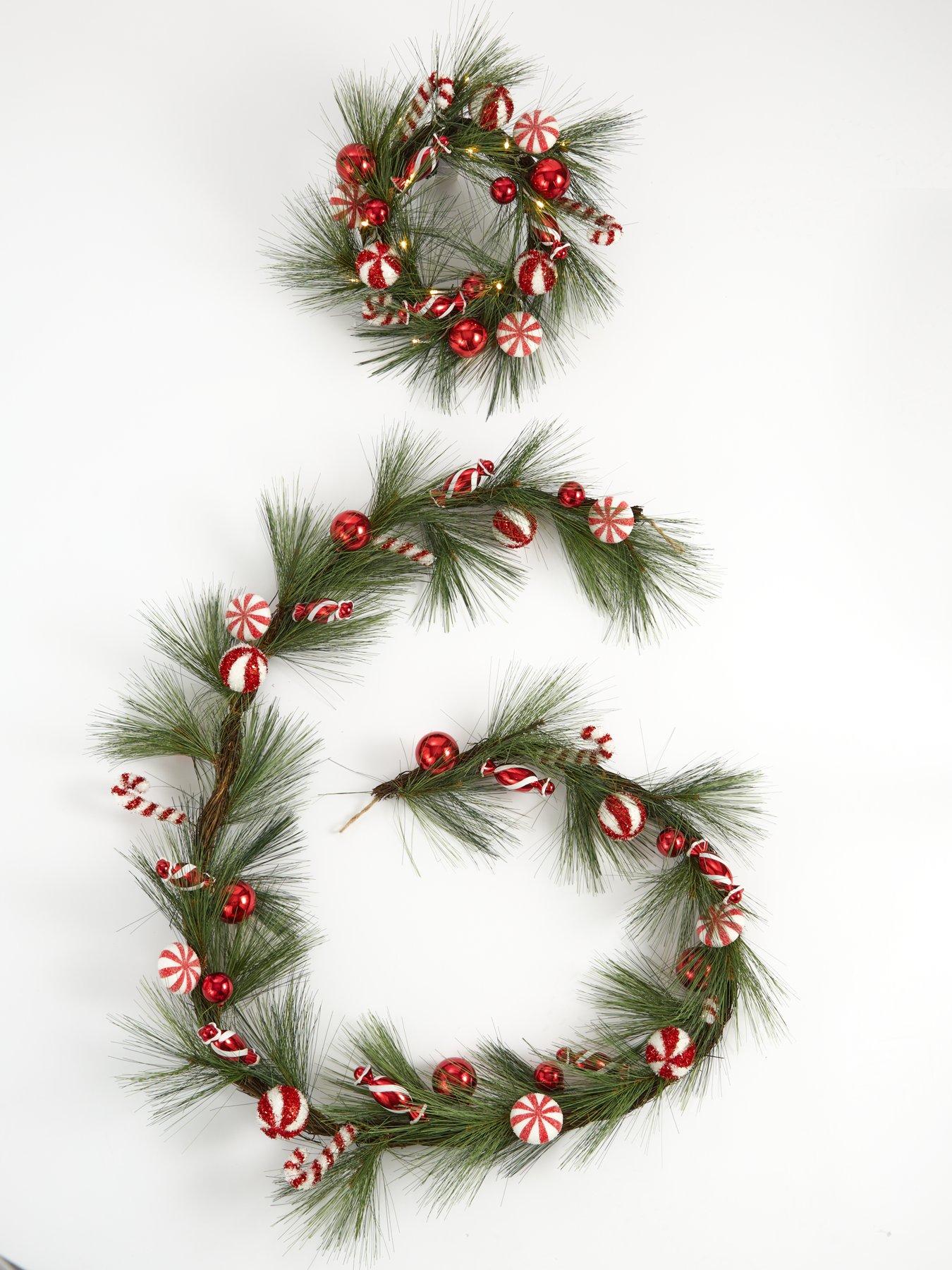 Very Home Candy Cane Christmas Wreath Very