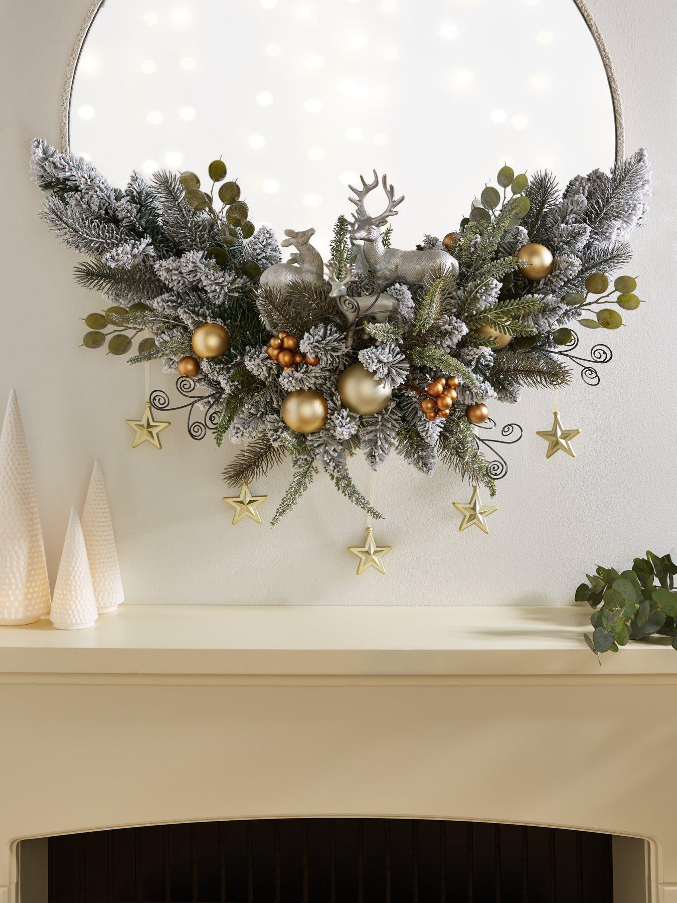 Product photograph of Very Home Deer Swag Christmas Wall Decoration from very.co.uk