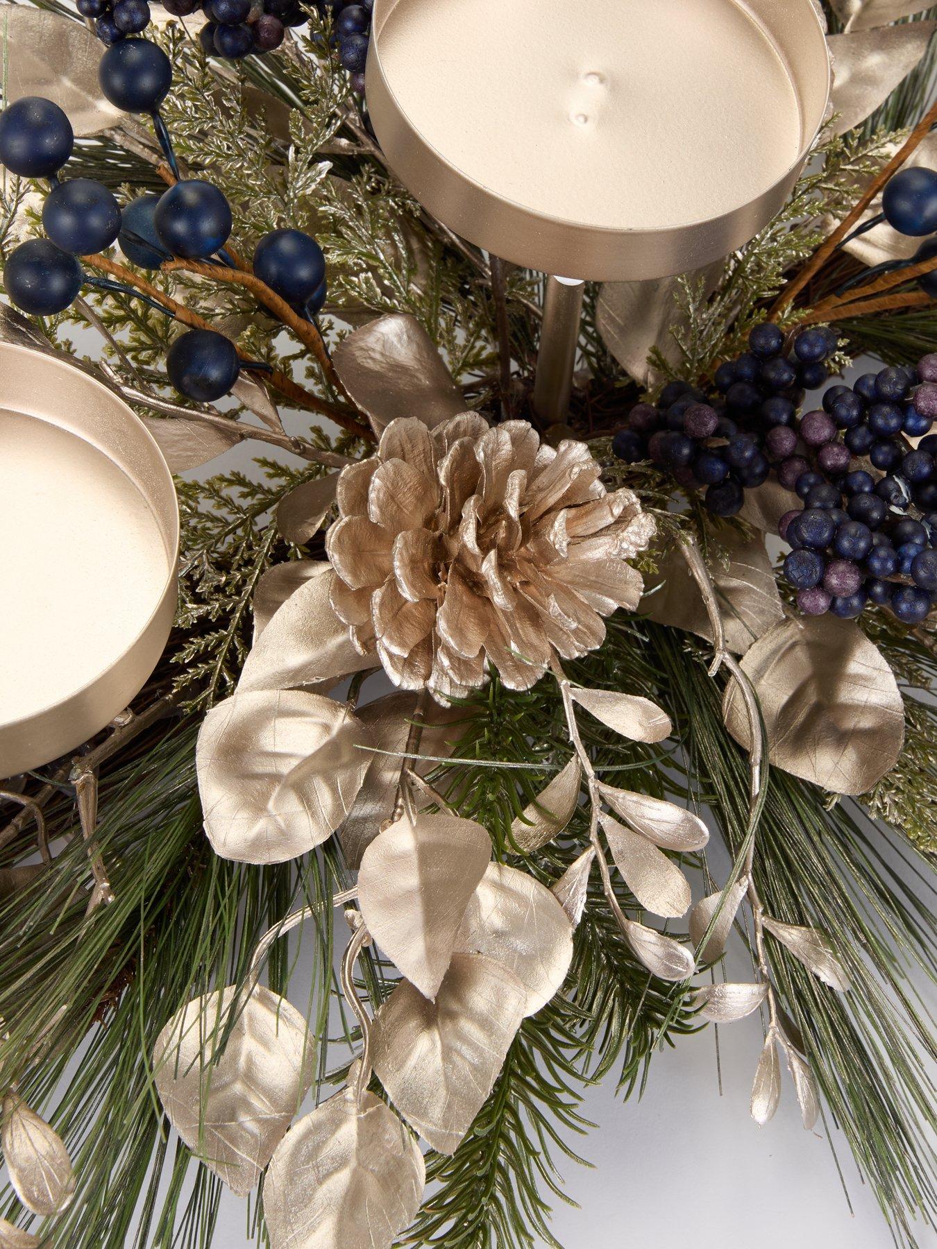 Image 3 of 4 of The Very Collection Champagne Gold&nbsp;Candle Christmas&nbsp;Centrepiece