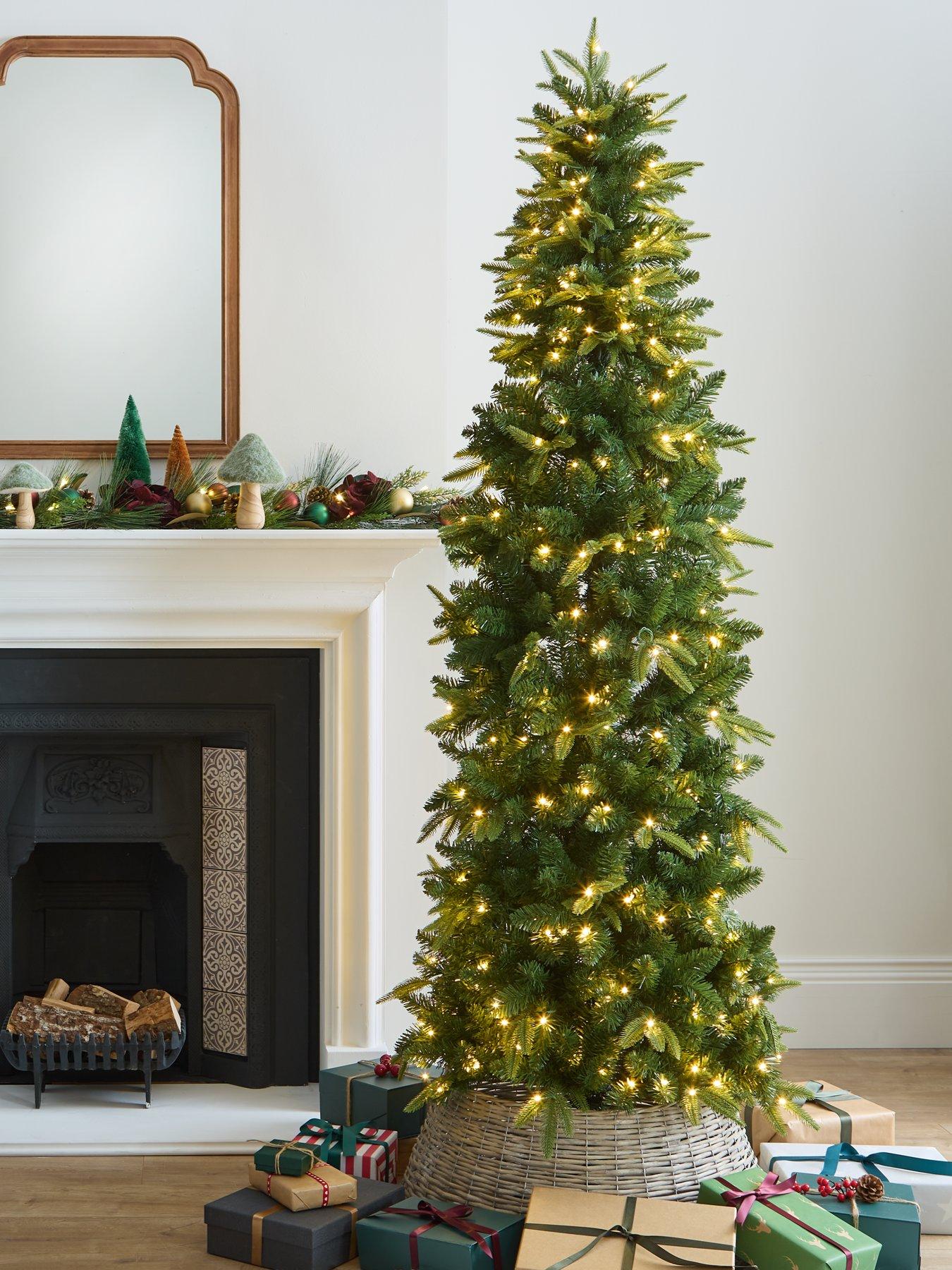 undefined 7ft (210 cm) Newburgh Mixed Tips Slim Pre-Lit Christmas Tree