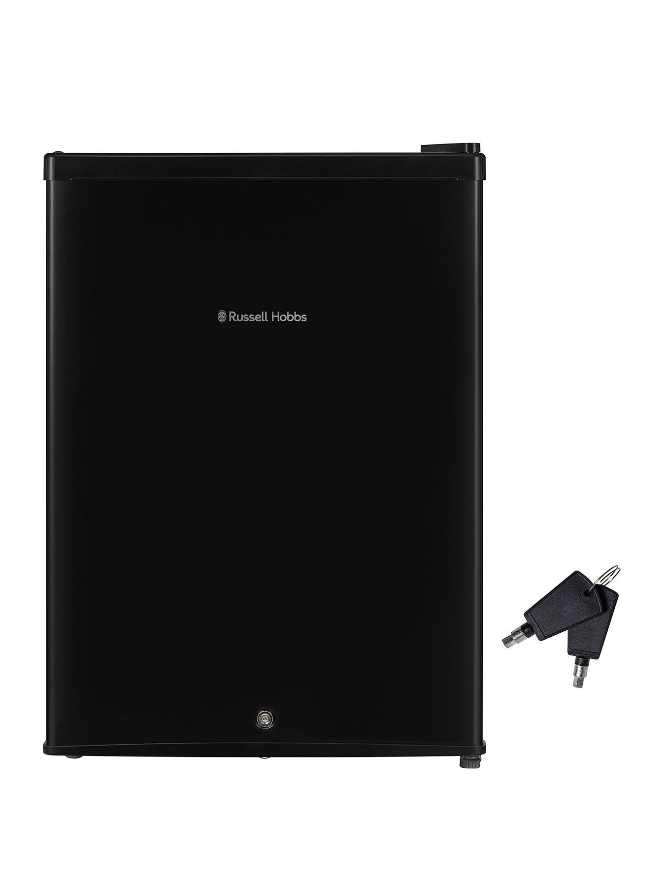 Product photograph of Russell Hobbs Rh67ttf0e1b-lck 66l Table Top Fridge With Lock - Black from very.co.uk