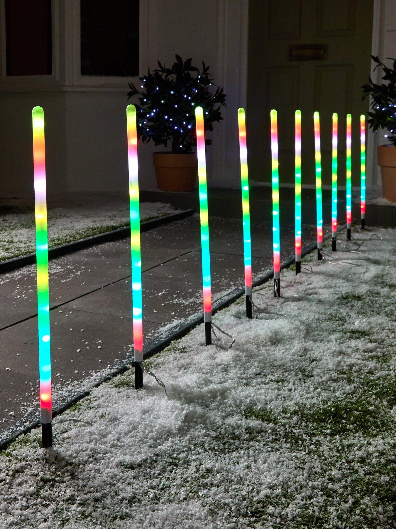 Product photograph of Very Home Set Of 10 Garden Digital Tube Outdoor Christmas Stake Lights from very.co.uk