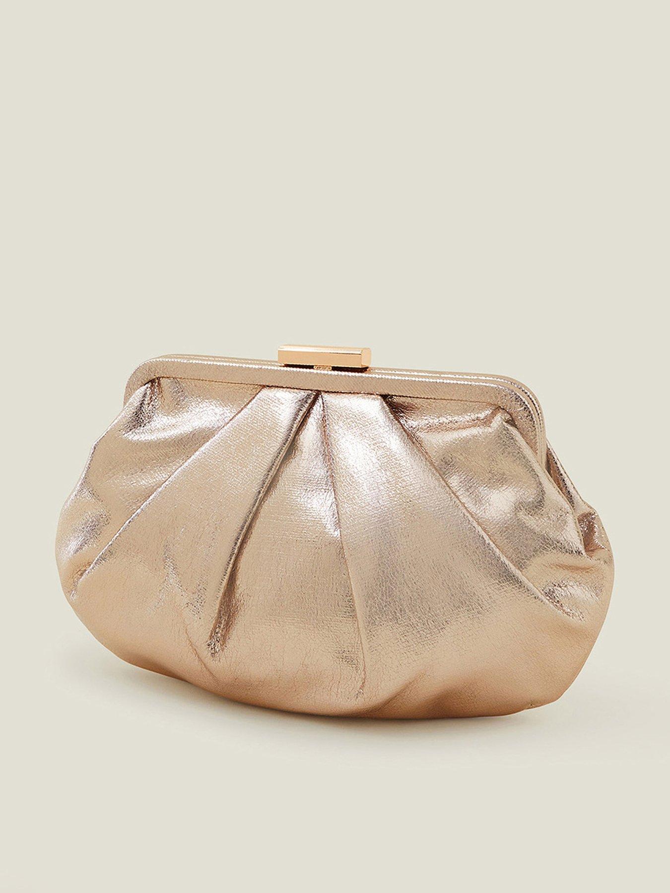 Image 2 of 3 of Accessorize Pleated Metallic Clutch