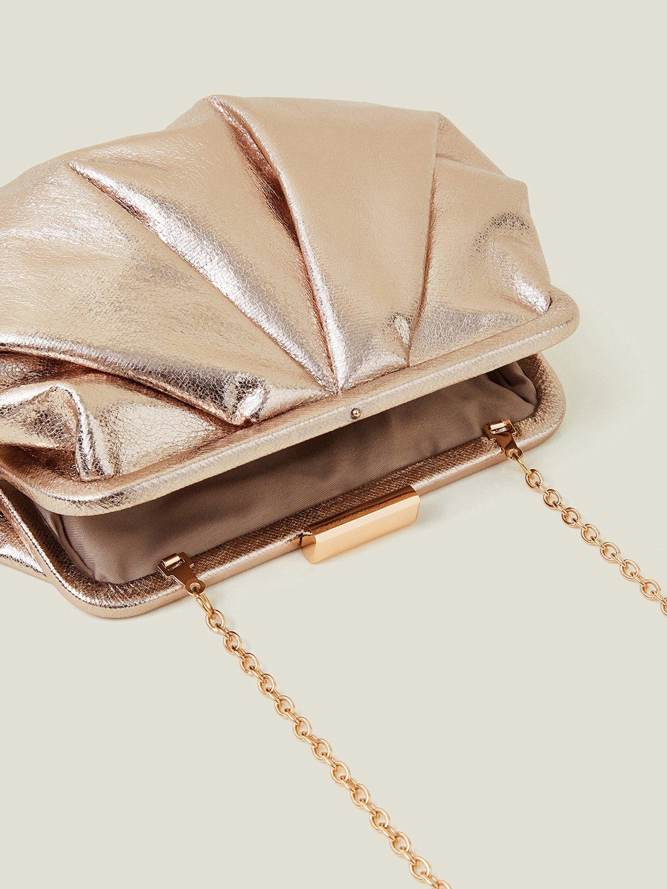 Accessorize Pleated Metallic Clutch Very