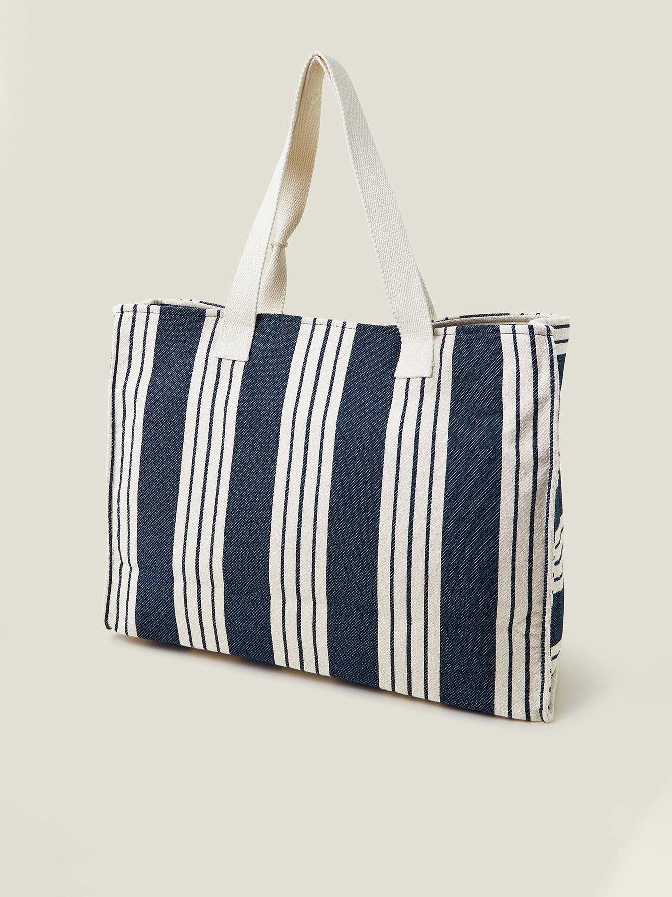 Accessorize Large Stripe Beach Bag | Very.co.uk