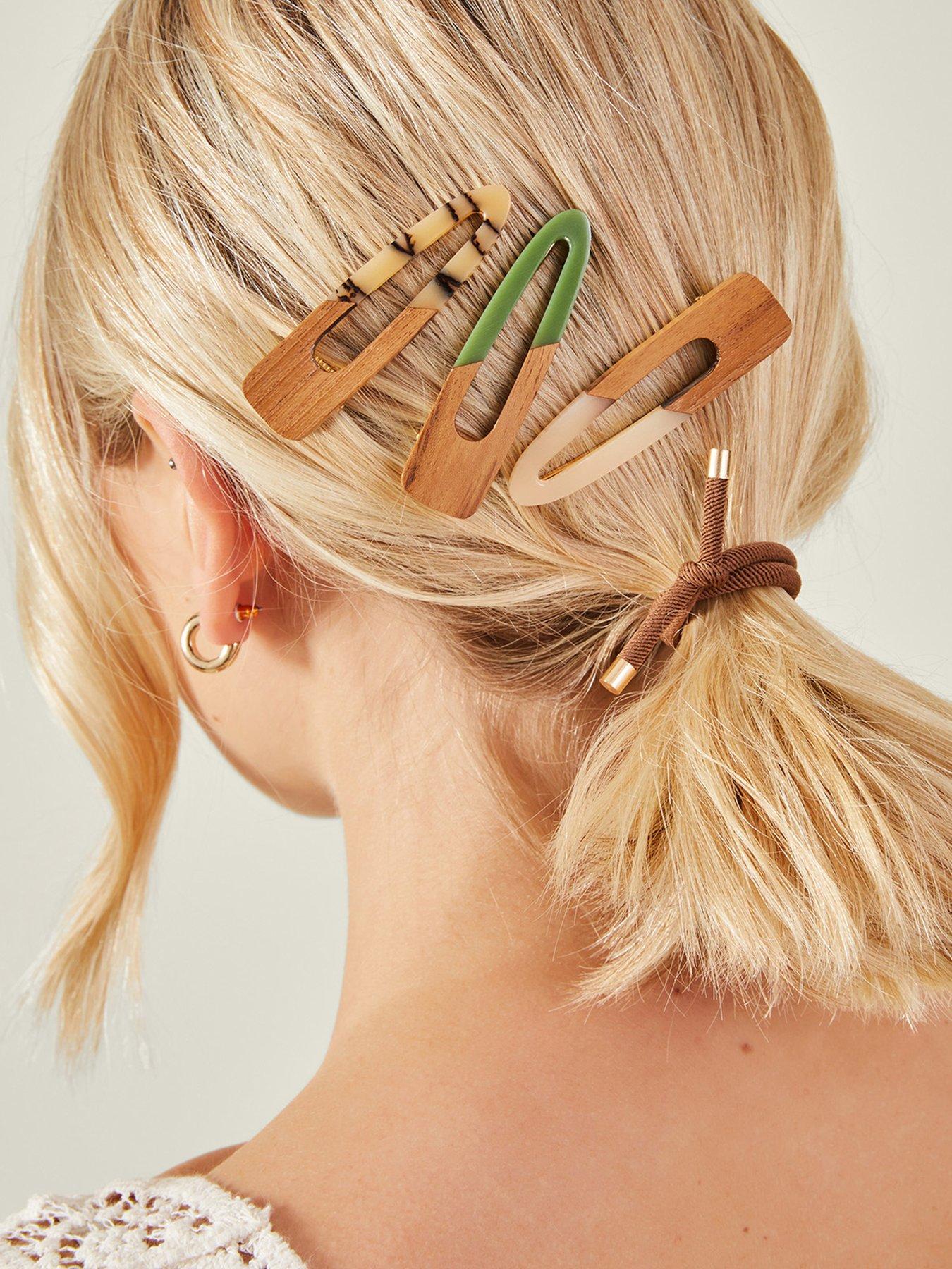 Image 2 of 3 of Accessorize 3 X Wooden Resin Clips