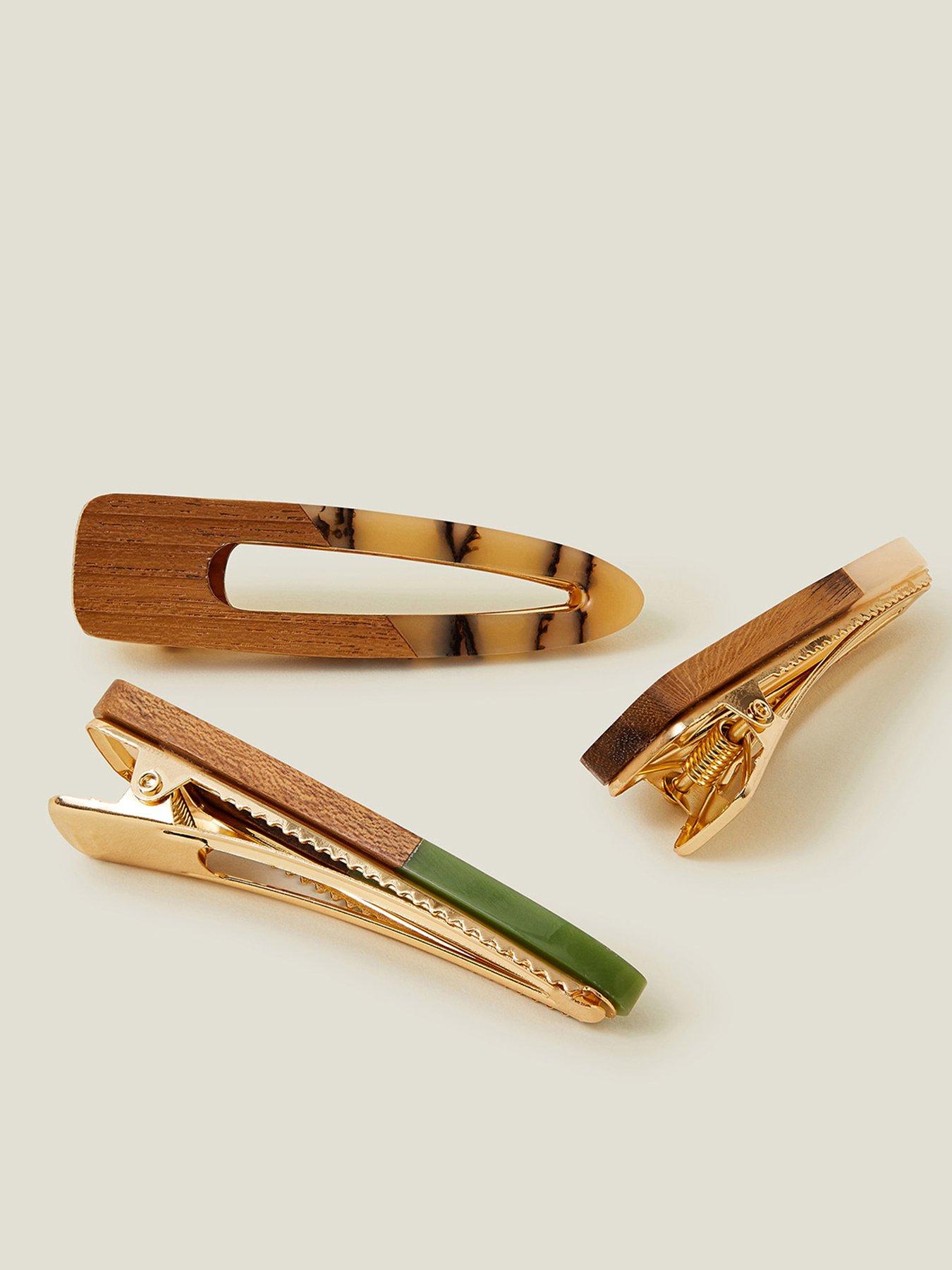 Image 3 of 3 of Accessorize 3 X Wooden Resin Clips