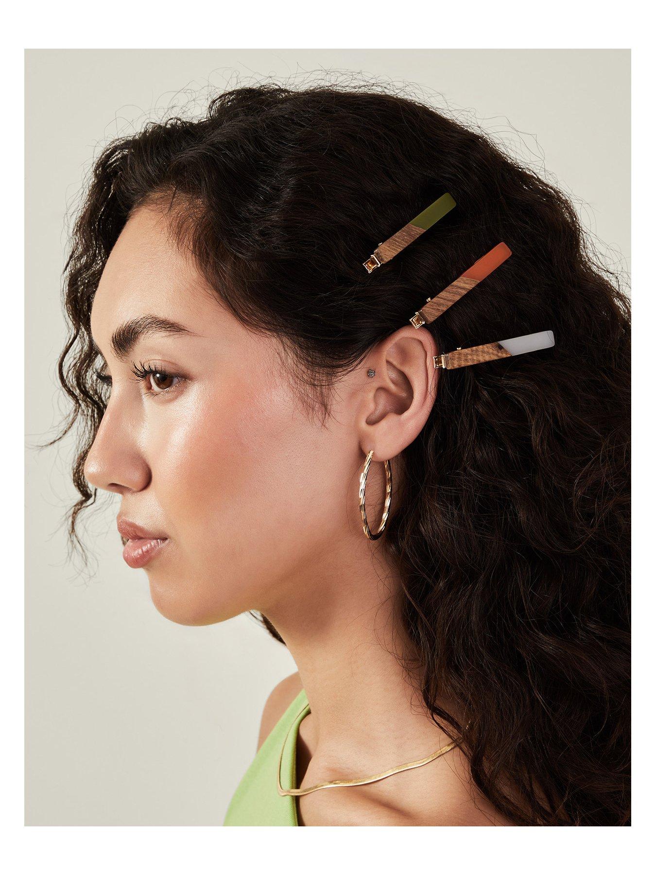 Image 2 of 3 of Accessorize 3 X Wooden Resin Snap Cli
