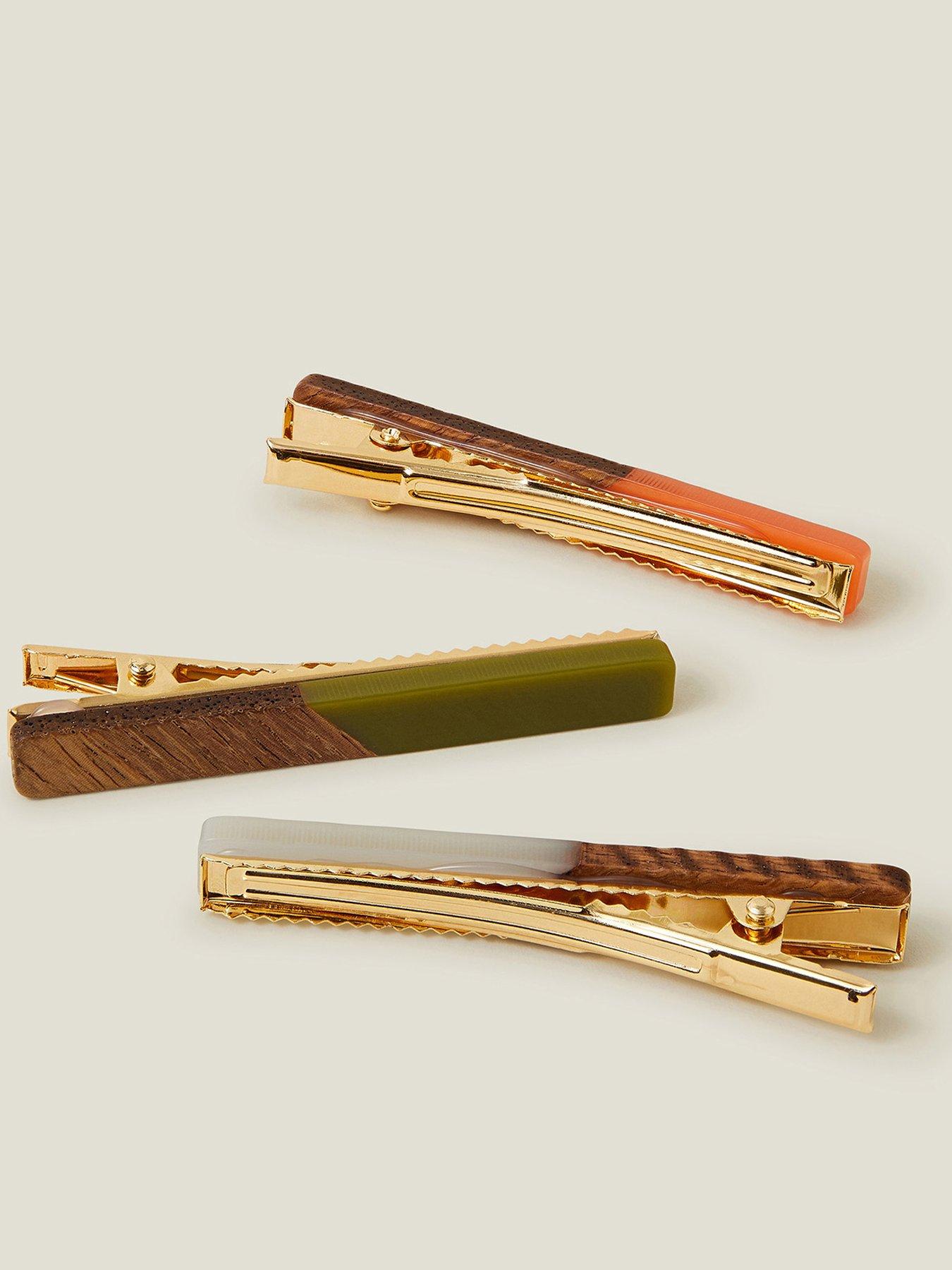 Image 3 of 3 of Accessorize 3 X Wooden Resin Snap Cli