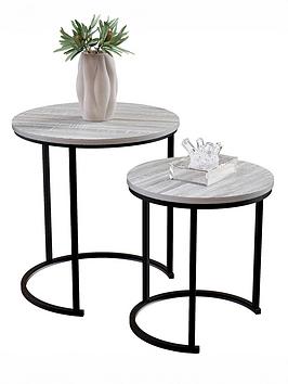 Product photograph of Vida Designs Brooklyn Nest Of 2 Round Tables from very.co.uk
