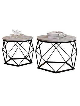 Product photograph of Vida Designs Brooklyn Nest Of 2 Geometric Tables from very.co.uk