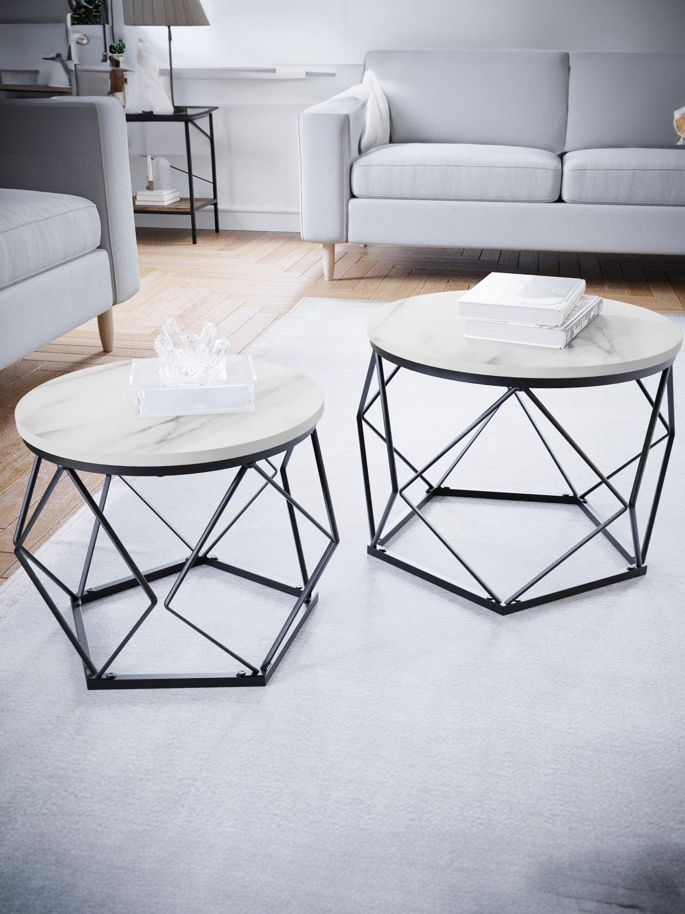 Product photograph of Vida Designs Brooklyn Nest Of 2 Geometric Tables from very.co.uk