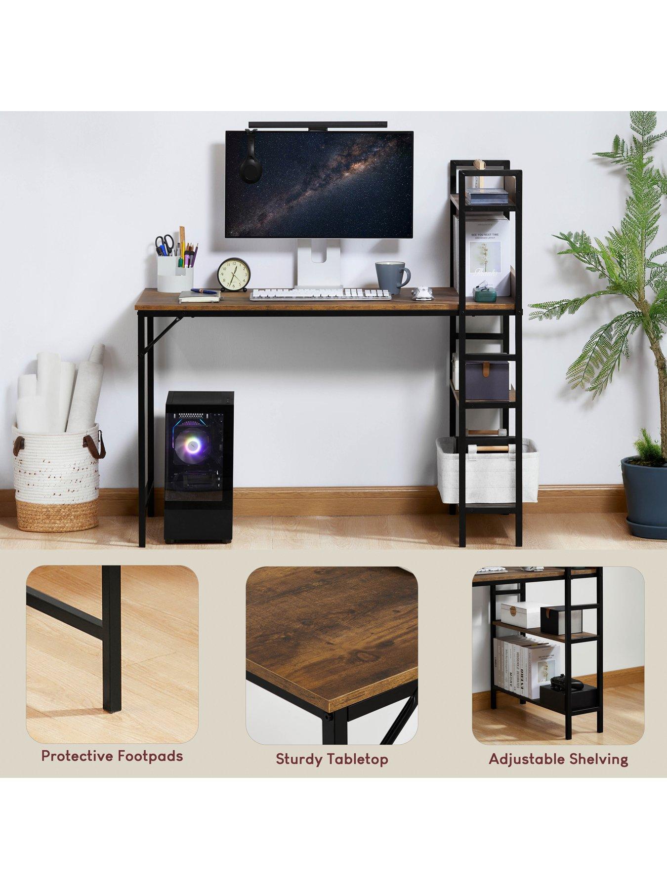 Image 3 of 7 of Vida Designs Brooklyn Desk With 3 Shelves