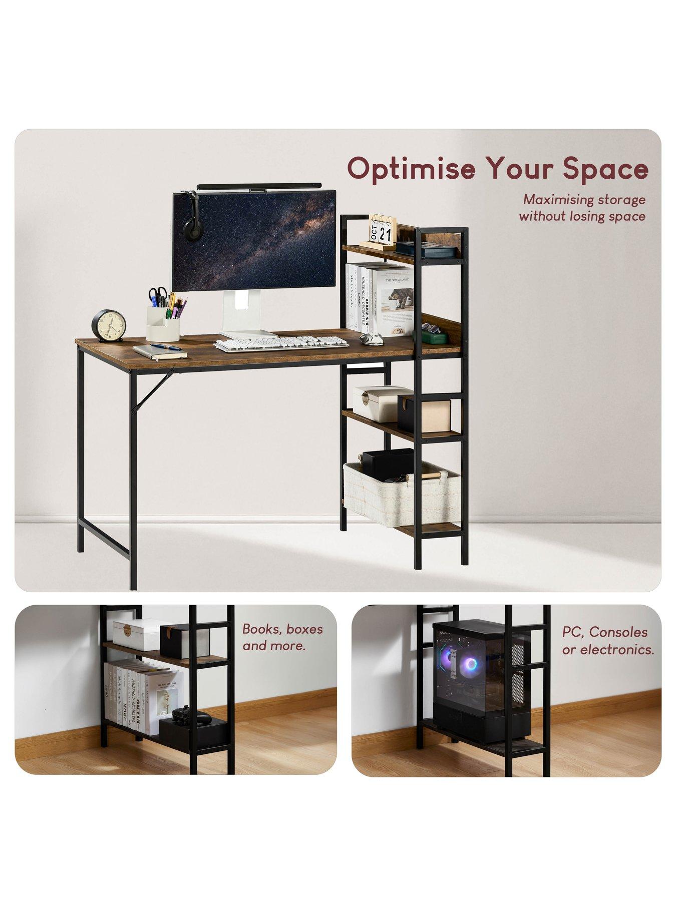Image 4 of 7 of Vida Designs Brooklyn Desk With 3 Shelves