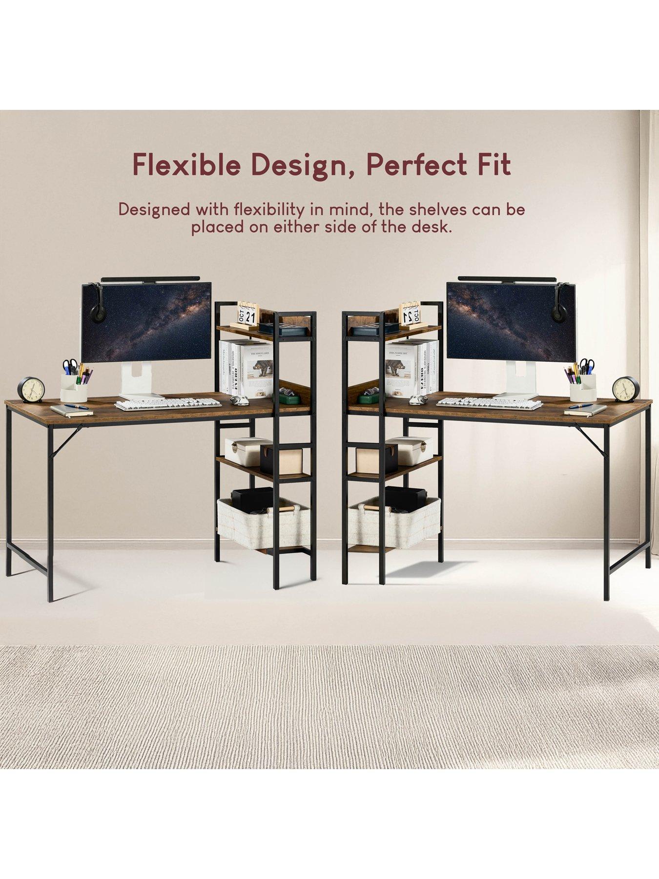 Image 5 of 7 of Vida Designs Brooklyn Desk With 3 Shelves