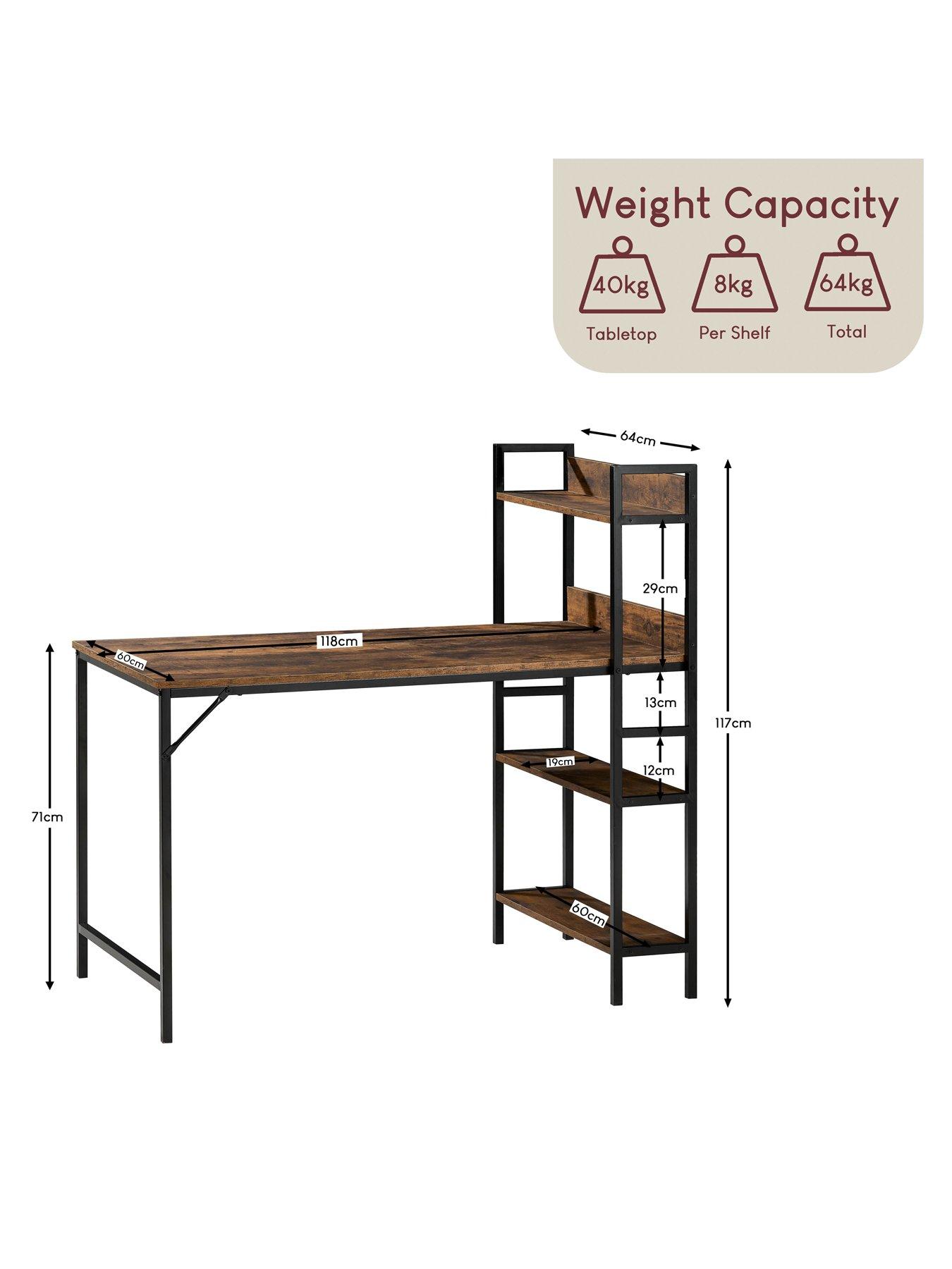 Image 7 of 7 of Vida Designs Brooklyn Desk With 3 Shelves