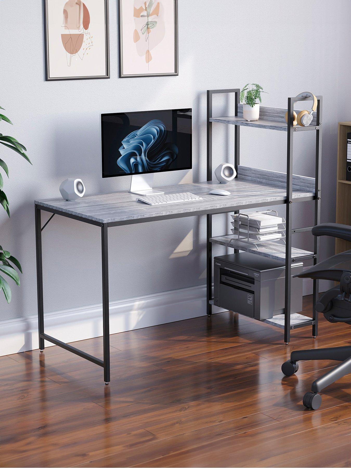 Image 1 of 7 of Vida Designs Brooklyn Desk With 3 Shelves