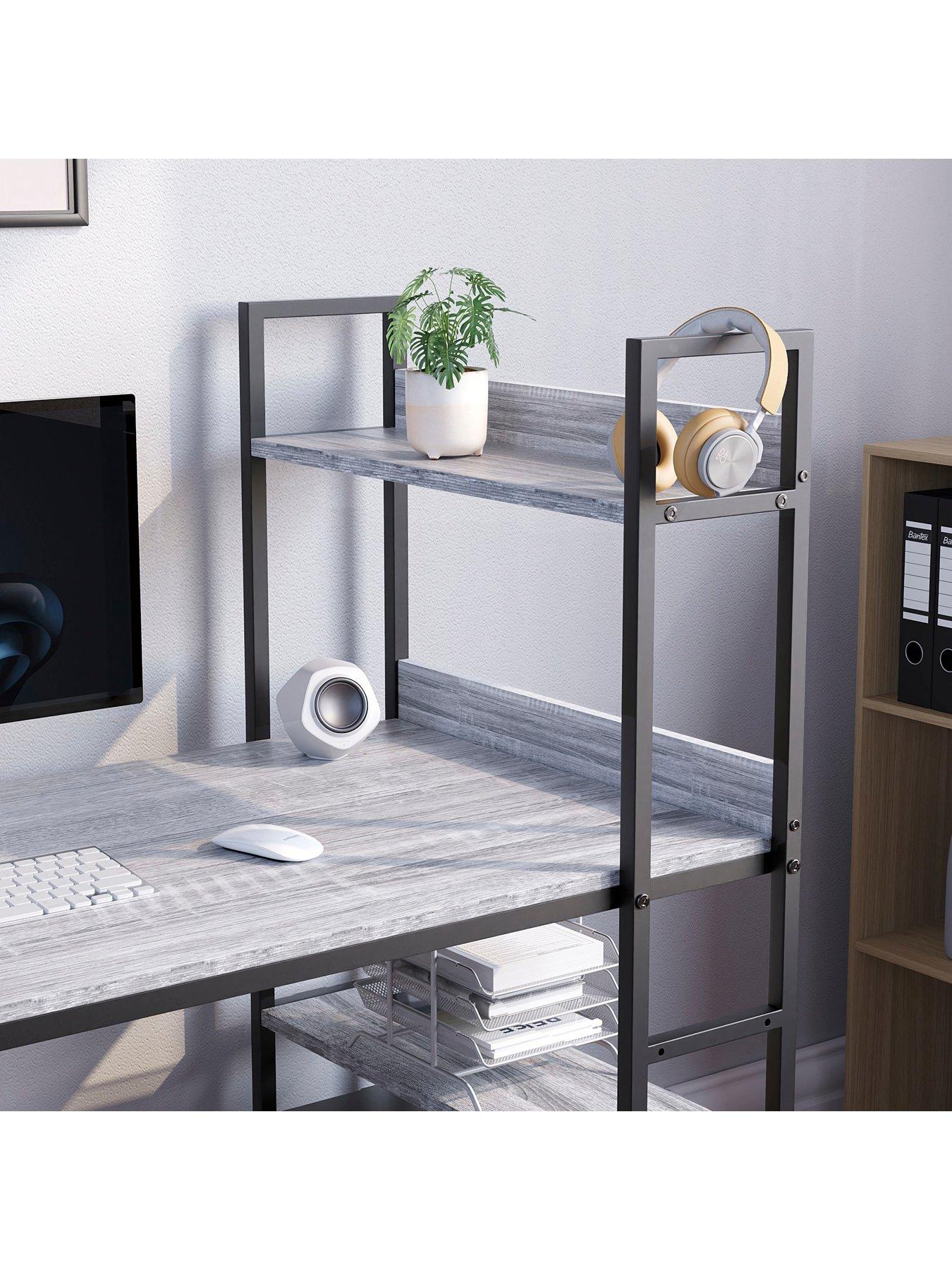 Image 6 of 7 of Vida Designs Brooklyn Desk With 3 Shelves