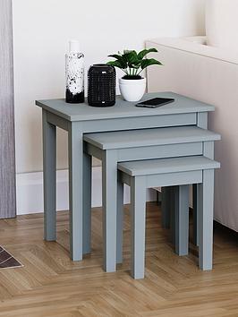 Product photograph of Vida Designs Yorkshire Nest Of 3 Tables - Grey from very.co.uk