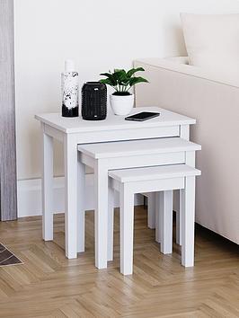 Product photograph of Vida Designs Yorkshire Nest Of 3 Tables - White from very.co.uk