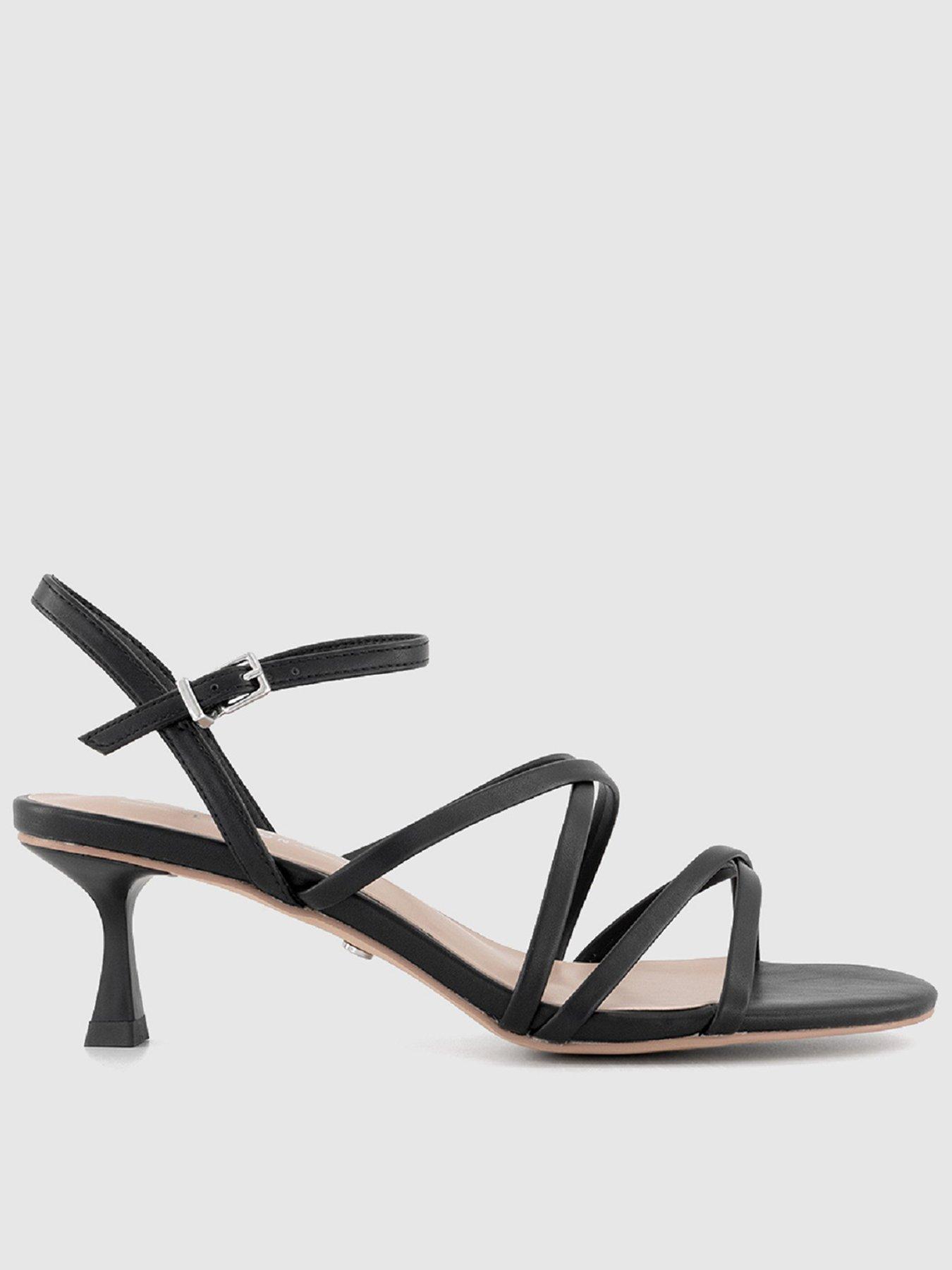 Black strappy heels 3.5 inch hotsell