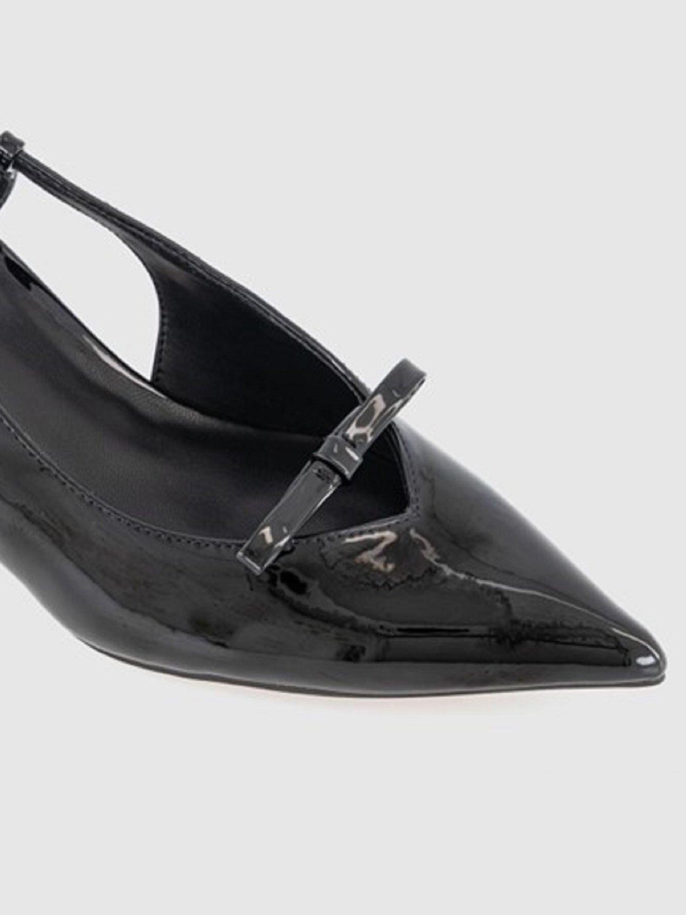 OFFICE Marina Bow Detail Sling Back Court Shoes - Black | Very.co.uk