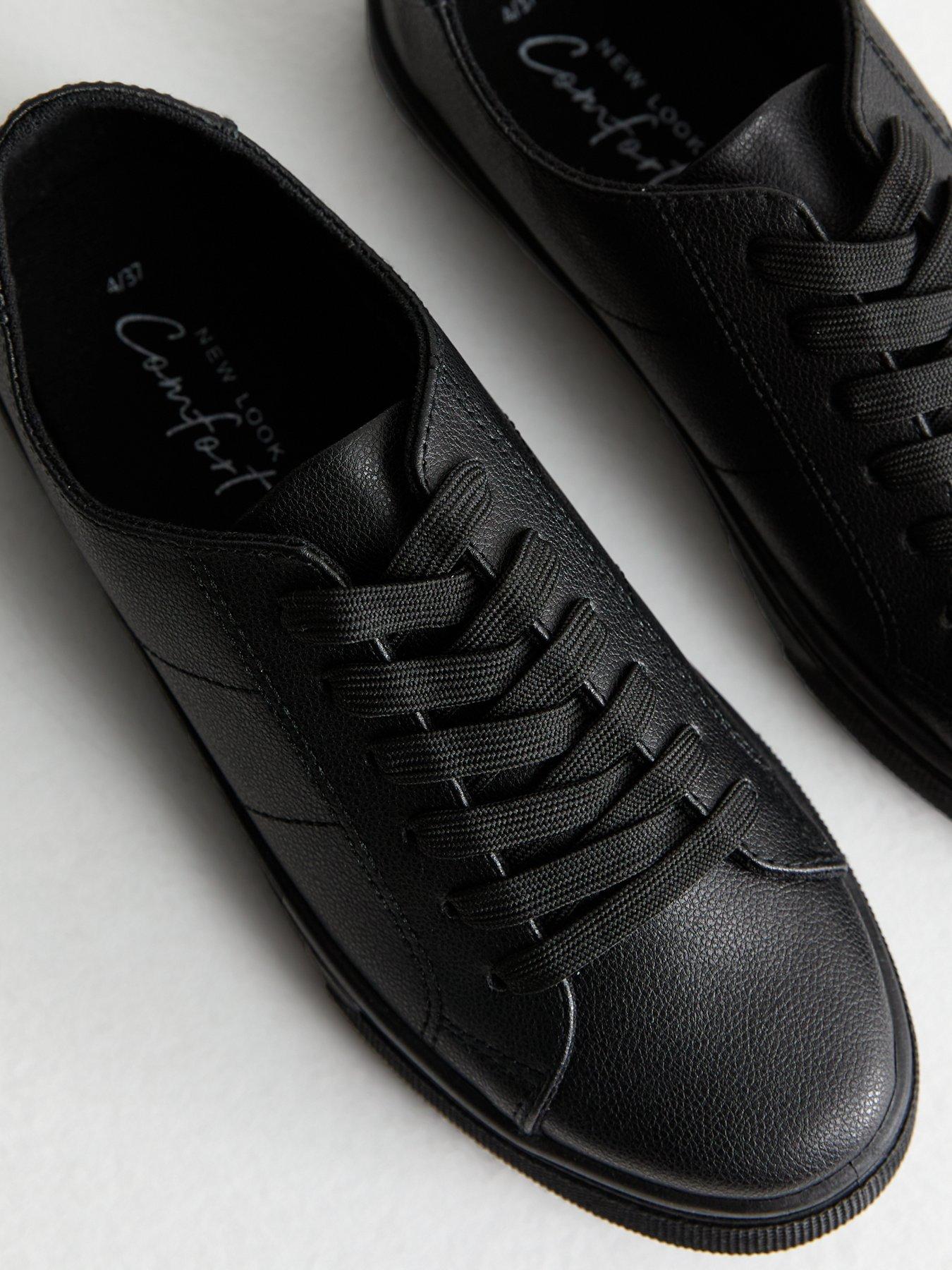 New Look Black Leather look Trainers Very