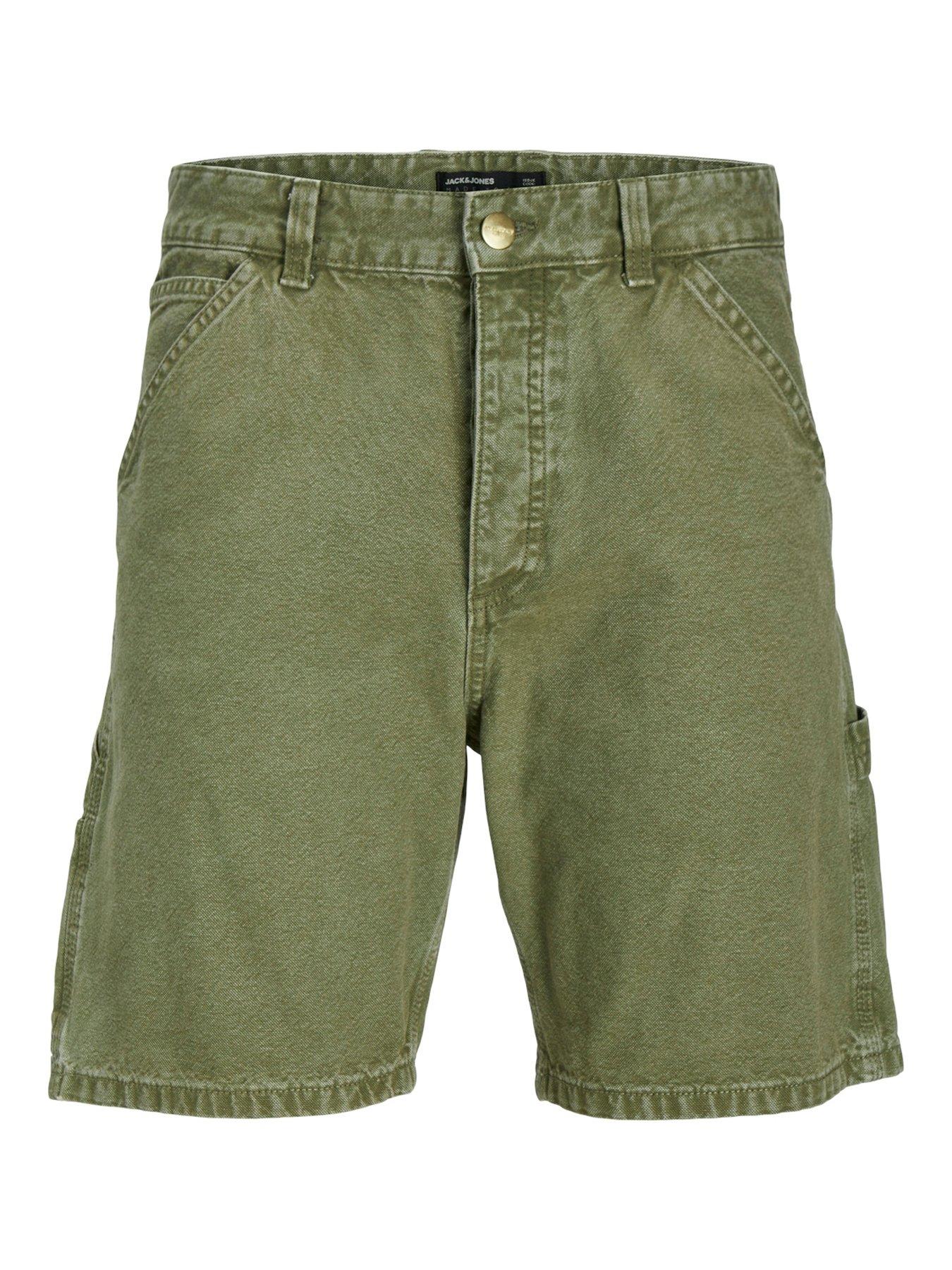 undefined Loose Fit Carpenter Denim Shorts - Green