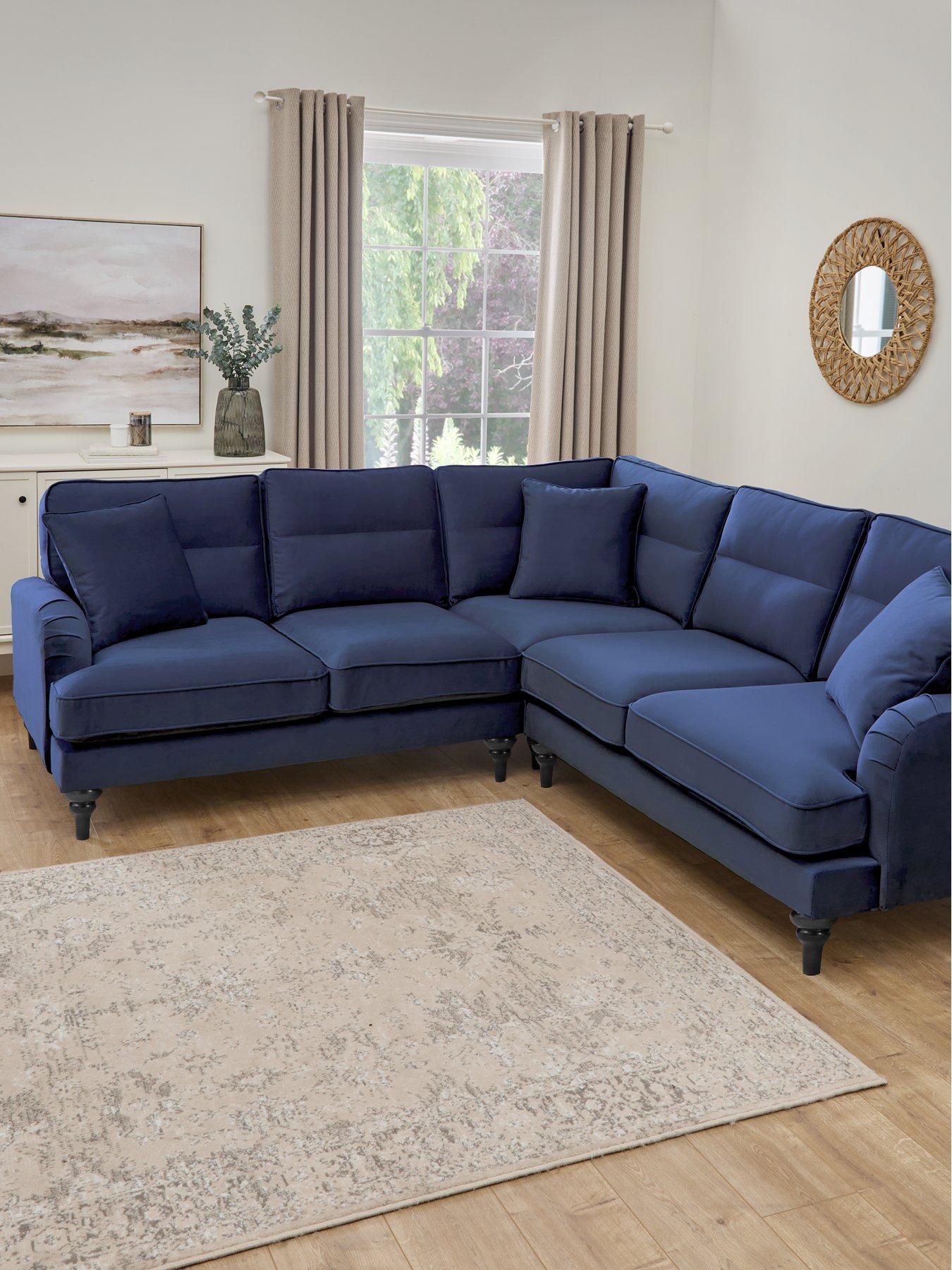 undefined Victoria Fabric Corner Group Sofa - Navy - FSC® Certified