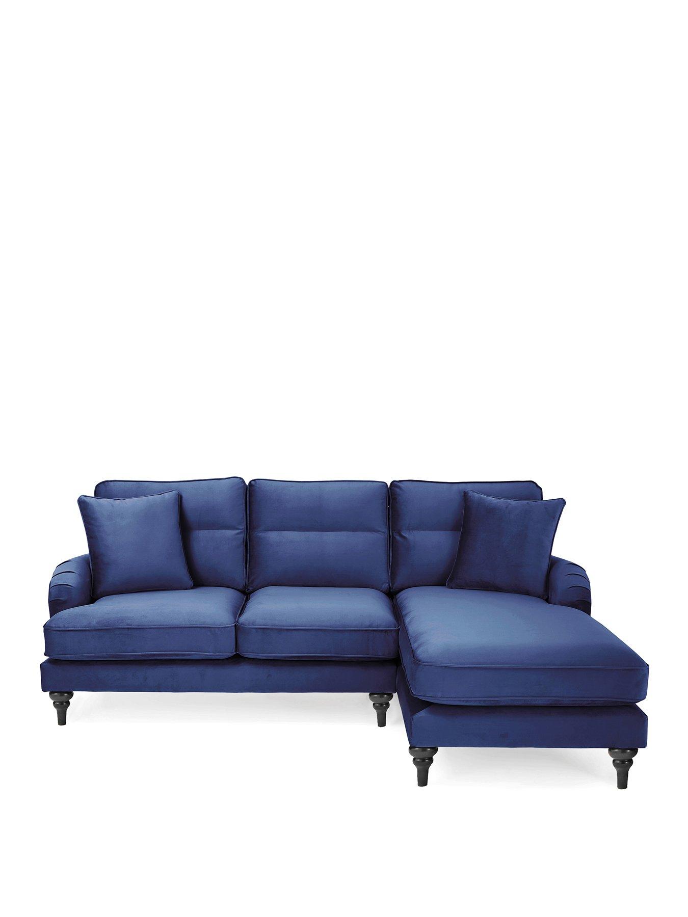 Image 2 of 7 of The Very Collection Victoria Right Hand Fabric 3 Seater Chaise Sofa - Navy - FSC&reg; Certified