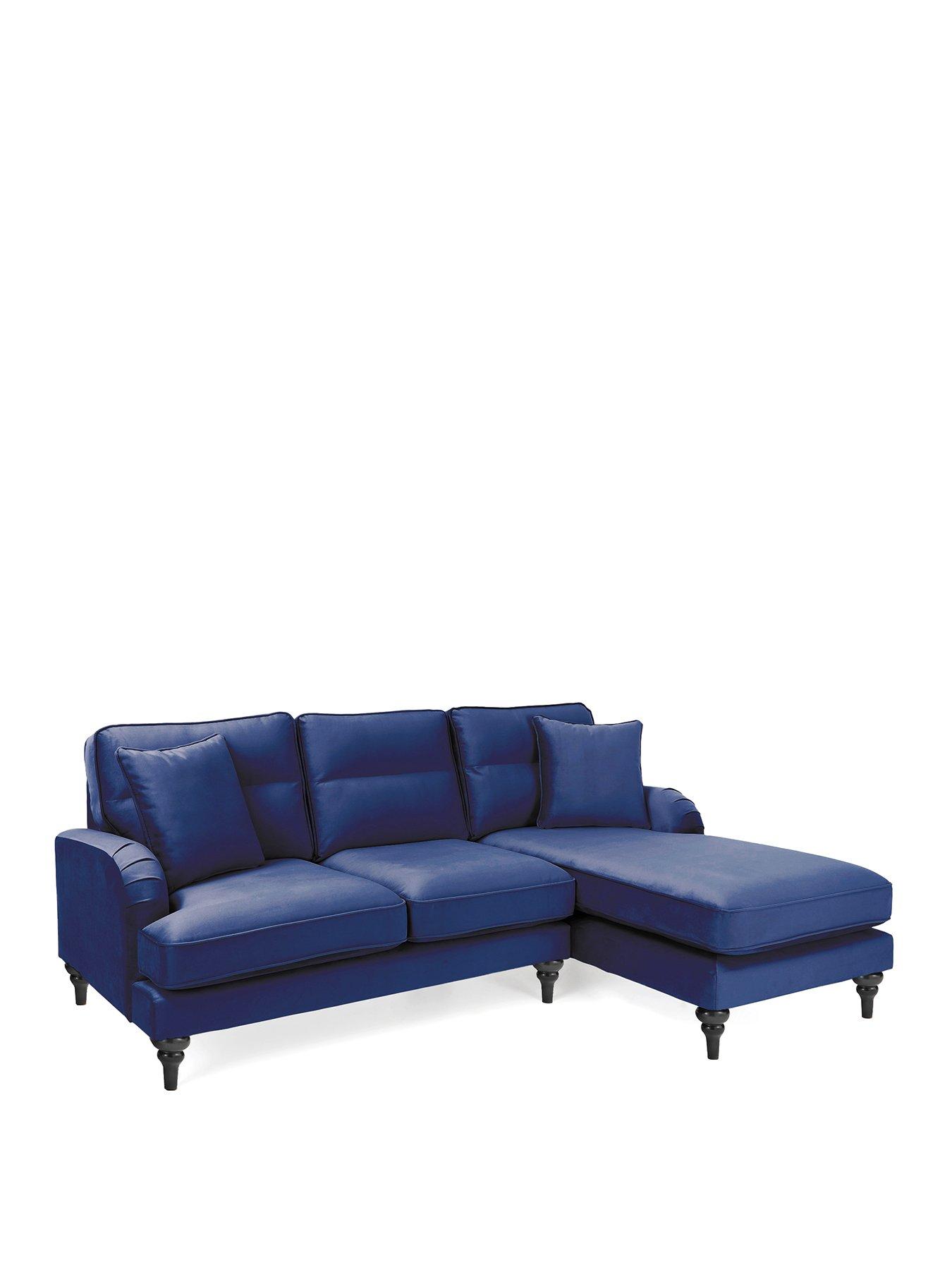 Image 3 of 7 of The Very Collection Victoria Right Hand Fabric 3 Seater Chaise Sofa - Navy - FSC&reg; Certified