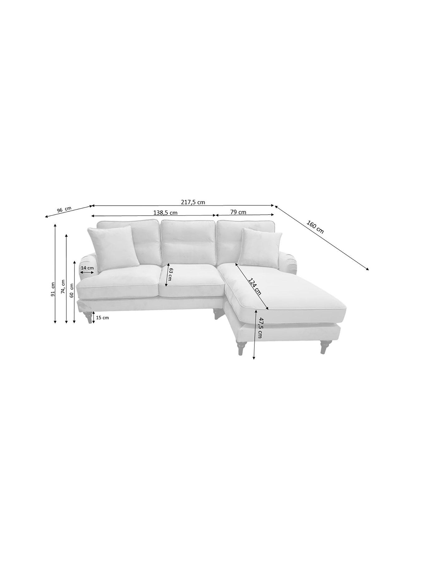 Image 6 of 7 of The Very Collection Victoria Right Hand Fabric 3 Seater Chaise Sofa - Navy - FSC&reg; Certified