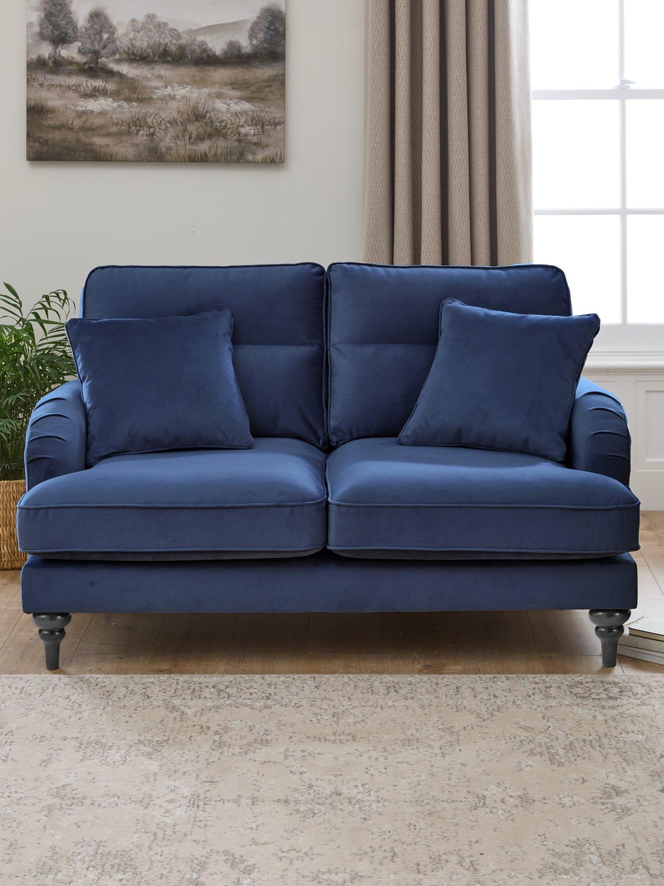 undefined Victoria 2 Seater Fabric Sofa - Navy - FSC® Certified
