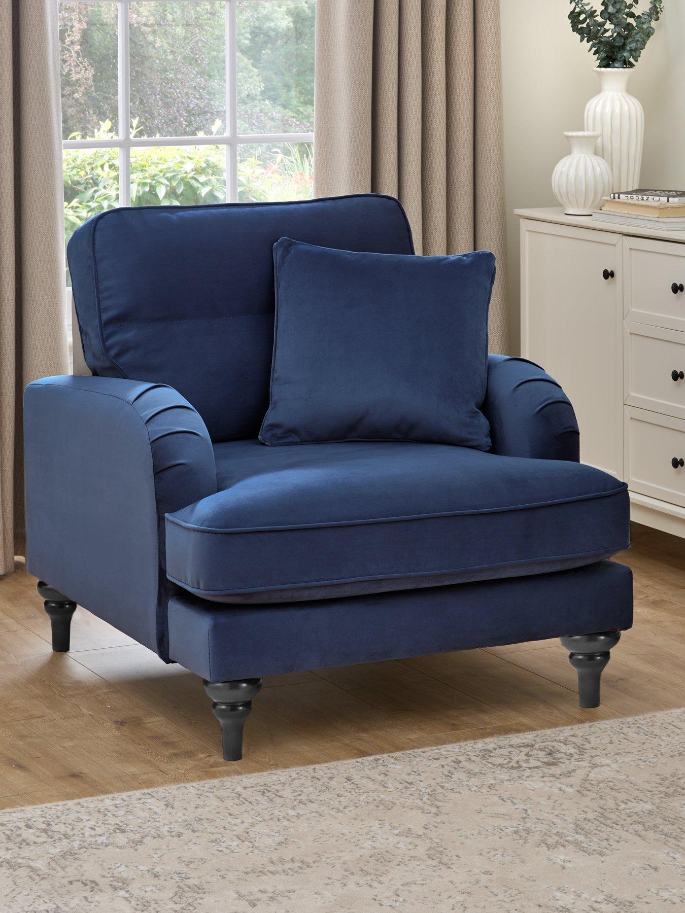 undefined Victoria Fabric Armchair - Navy - FSC® Certified