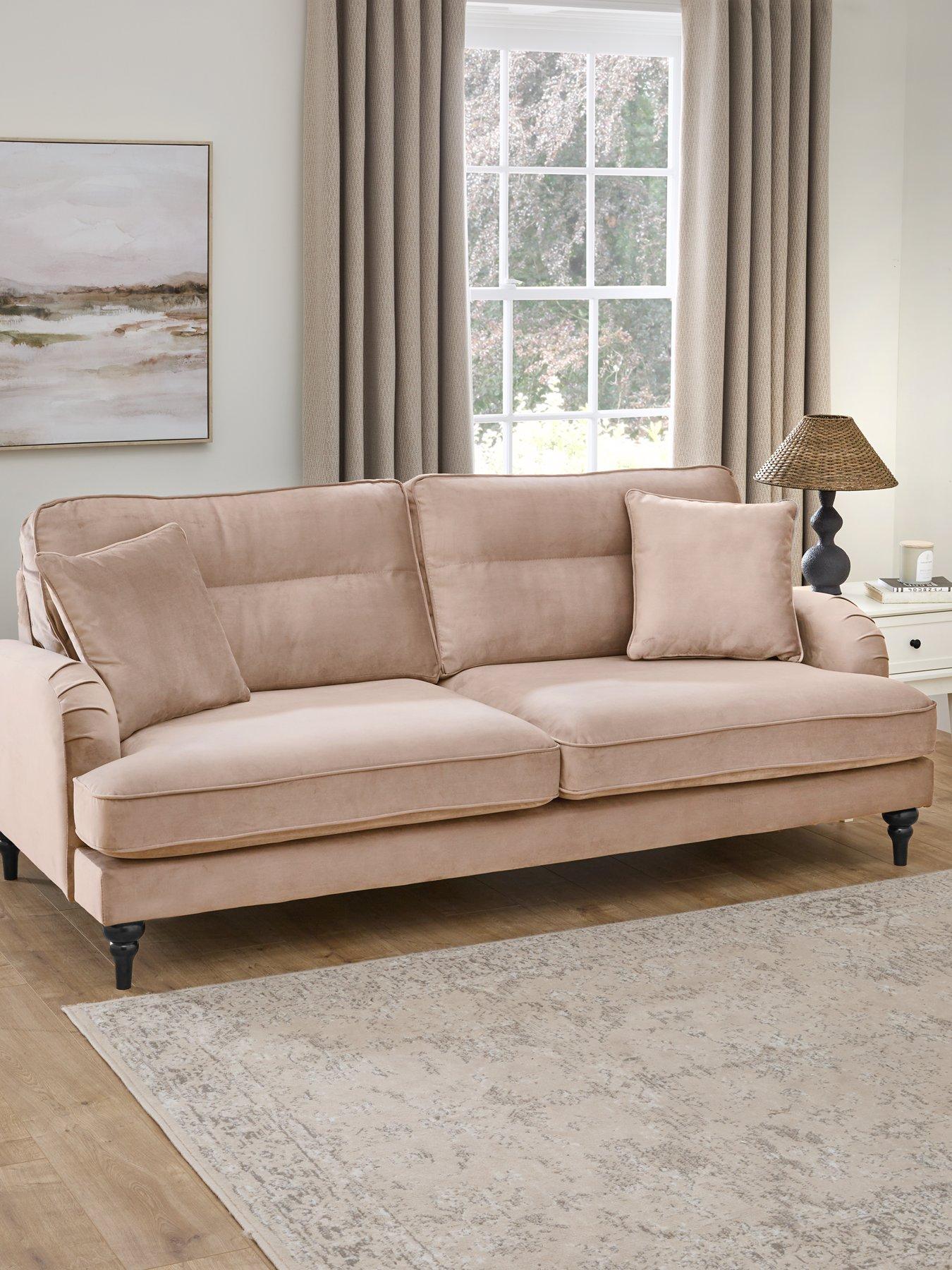 undefined Victoria 4 Seater Fabric Sofa - Mink - FSC® Certified