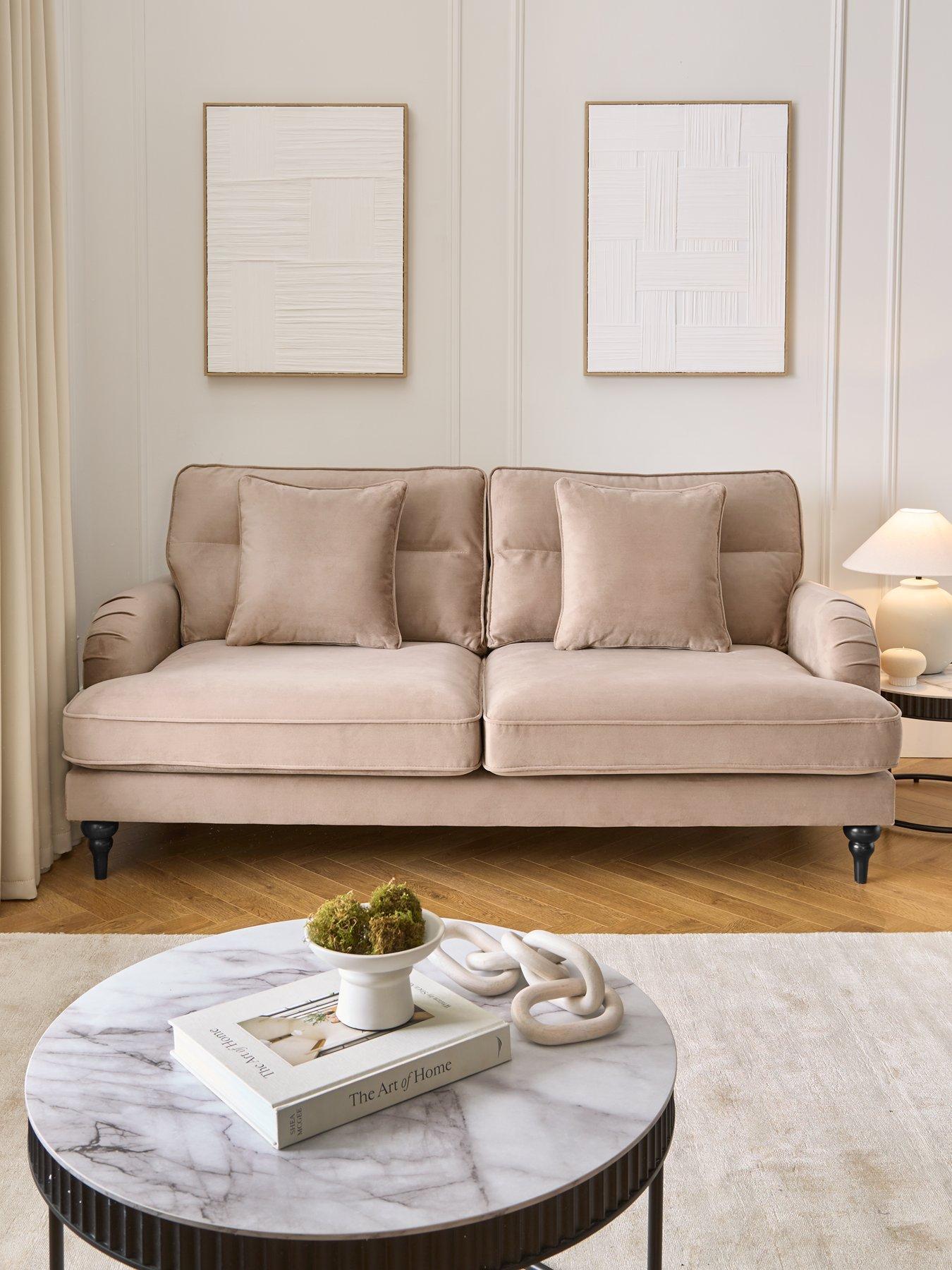 undefined Victoria 3 Seater Fabric Sofa - Mink - FSC® Certified