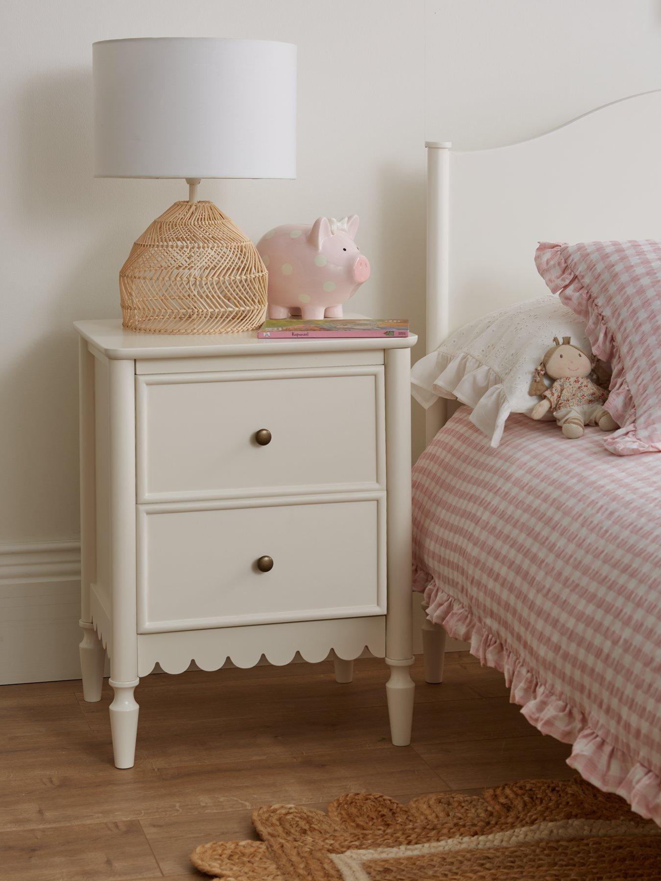 undefined Scallop Bedside Chest - Cream - FSC Certified