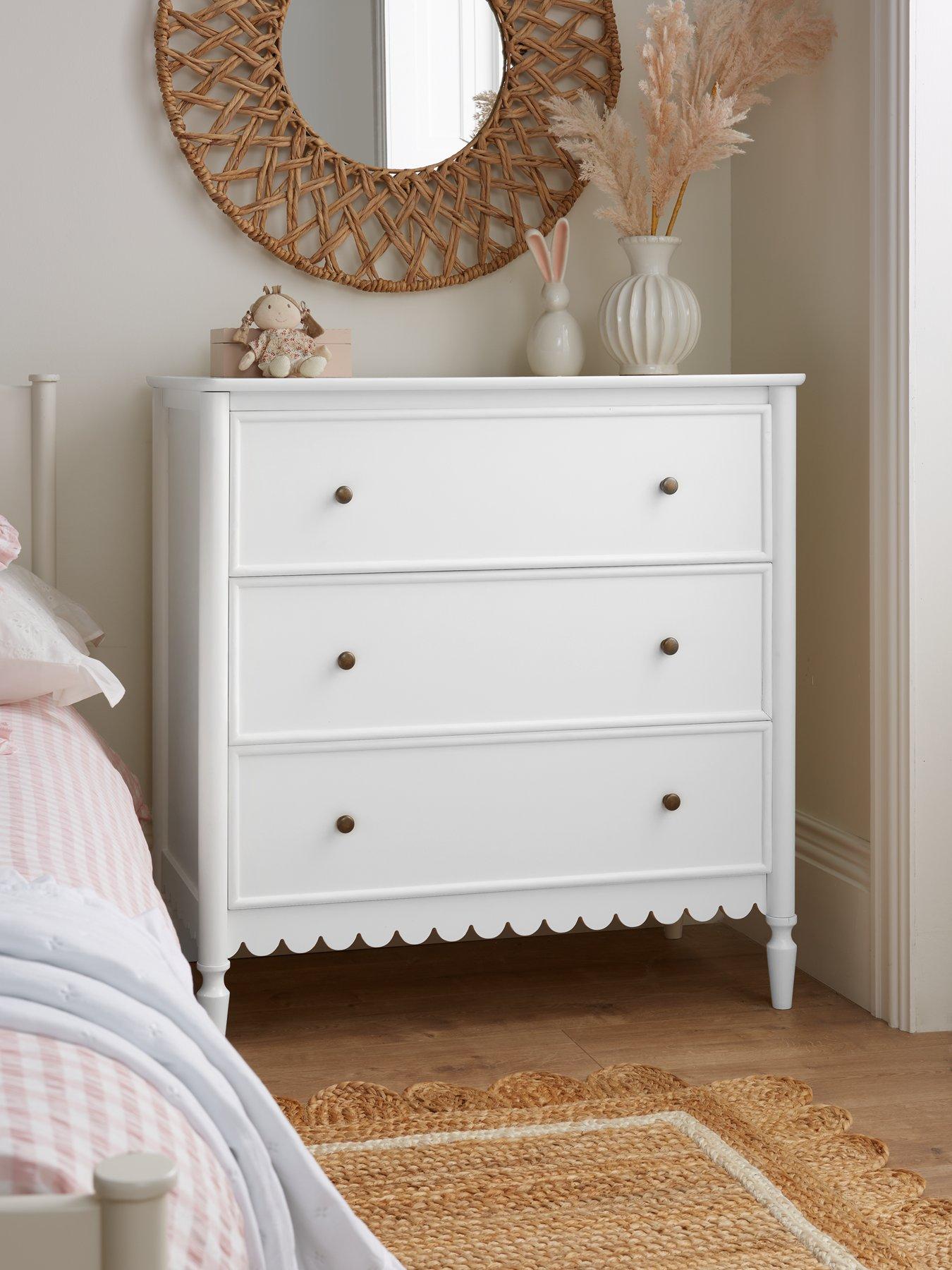 undefined Scallop 3 Drawer Chest - White - FSC Certified
