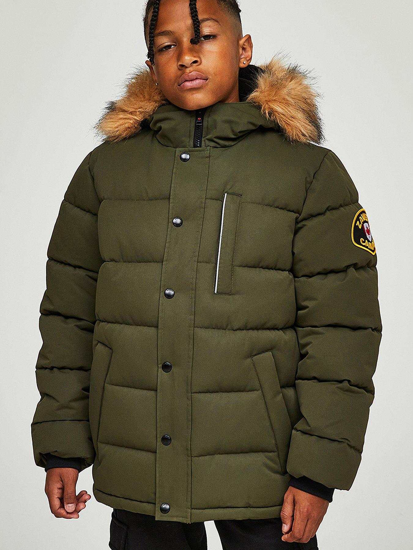 undefined Junior Oshawa 3.0 Puffer Parka Coat - Khaki