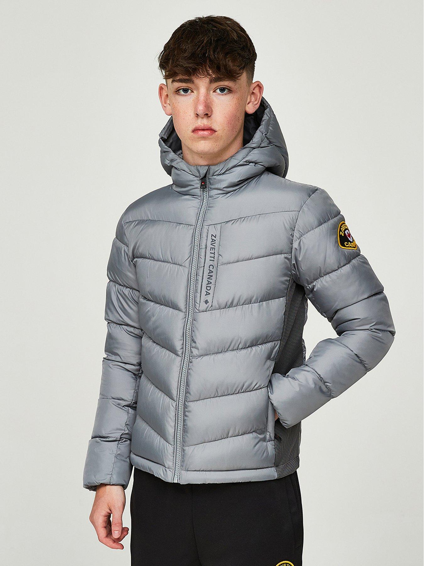 Zavetti Canada Junior Fallonino Hybrid Puffer Jacket - Grey, Grey, Size Age: 12-13 Years