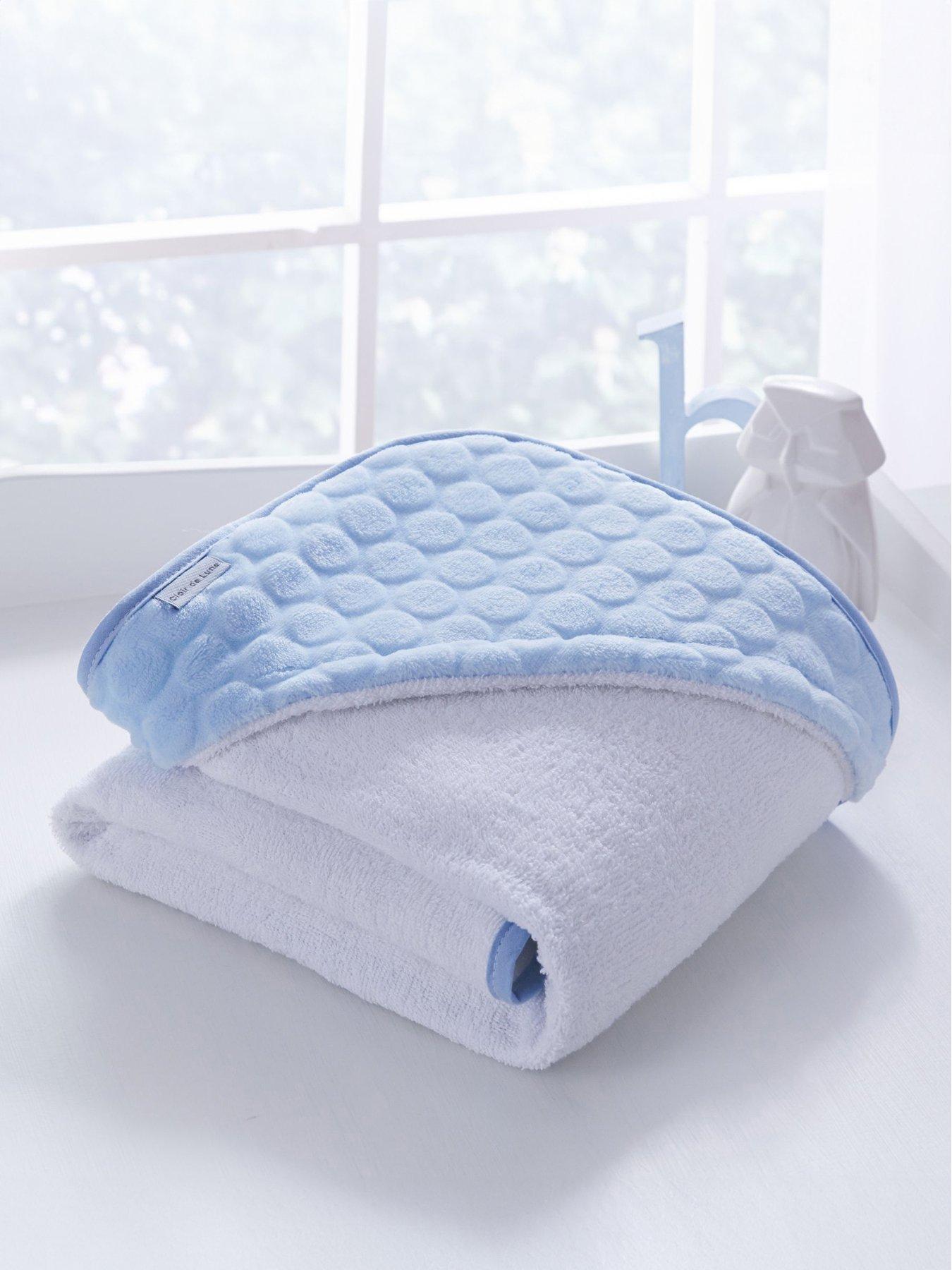 Clair De Lune Marshmallow Blanket and Hooded Towel 2 Pack Bundle Blue