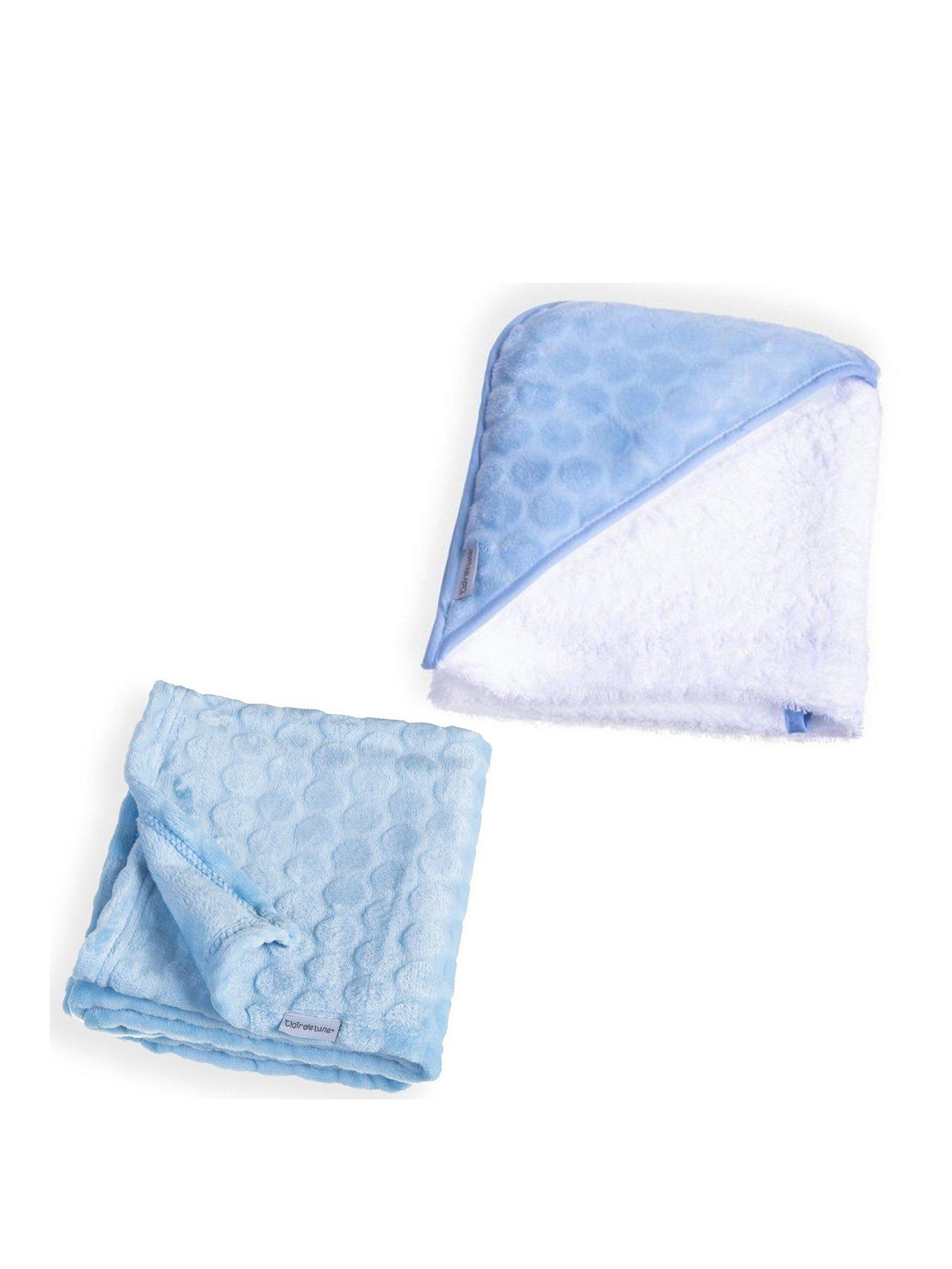 Image 2 of 5 of Clair De Lune Marshmallow Blanket and Hooded Towel 2 Pack Bundle- Blue