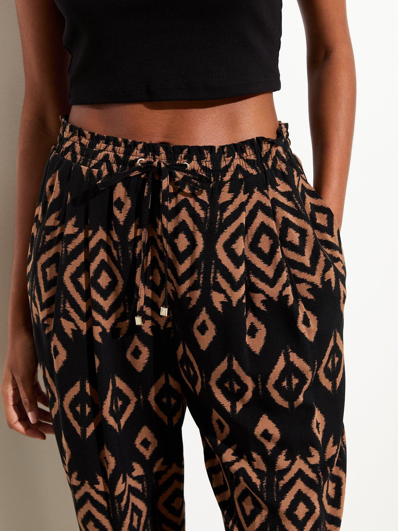New Look Black Abstract Print Drawstring Joggers Very