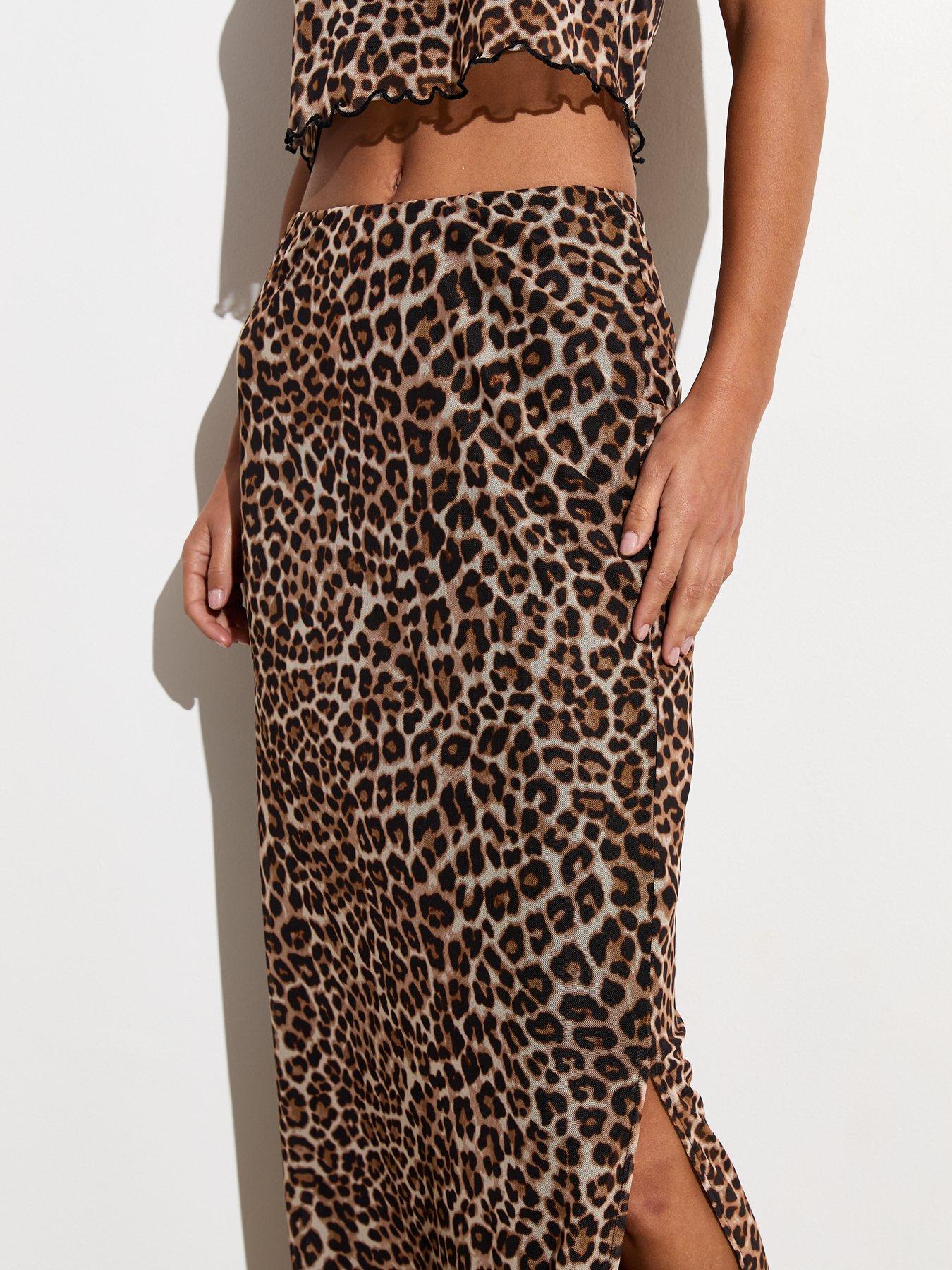 Leopard skirt frill best sale