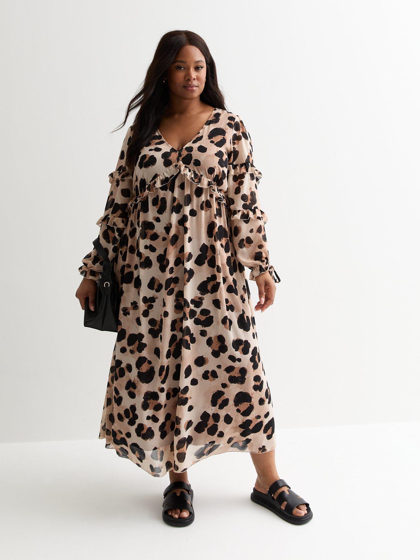 New look curve leopard print dress best sale