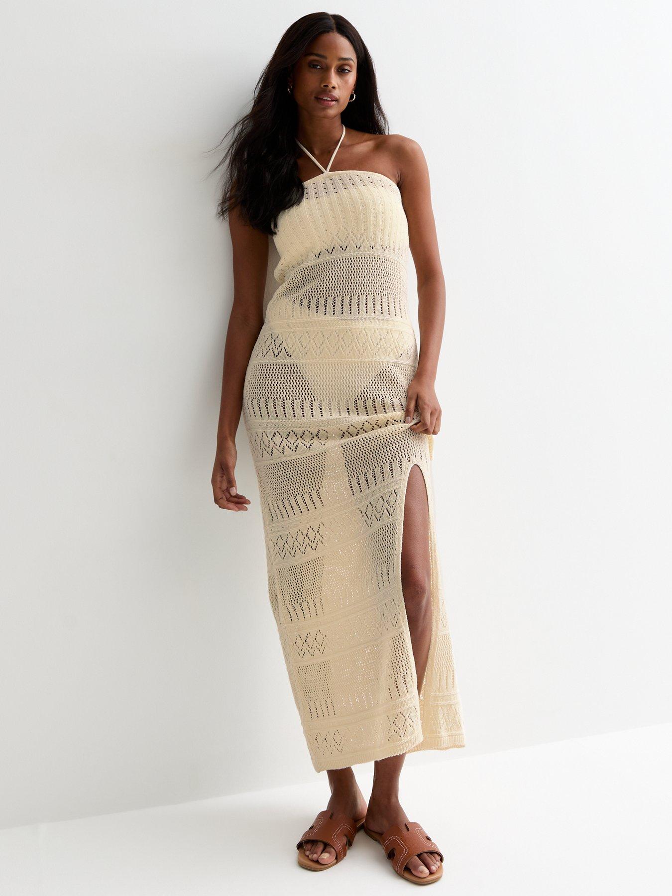 New Look Cream Crochet Maxi Beach Dress Very