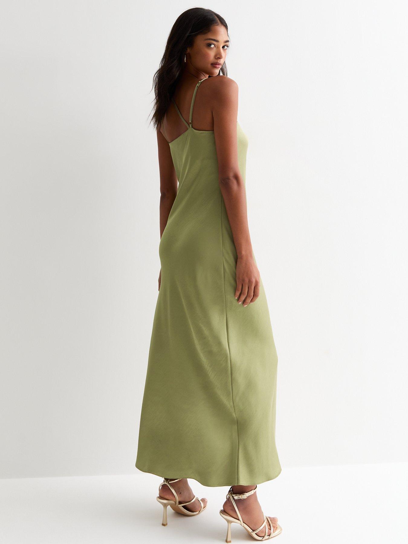 Light green slip dress best sale