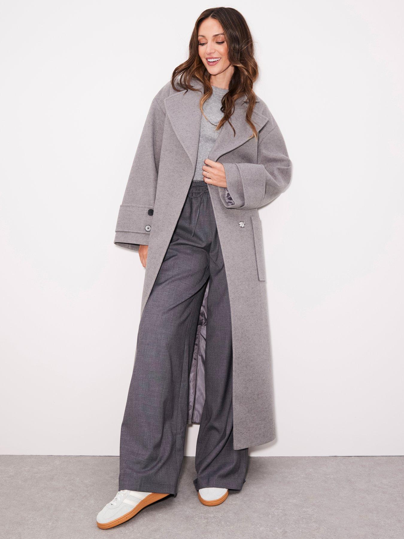 Light gray wool coat women's best sale